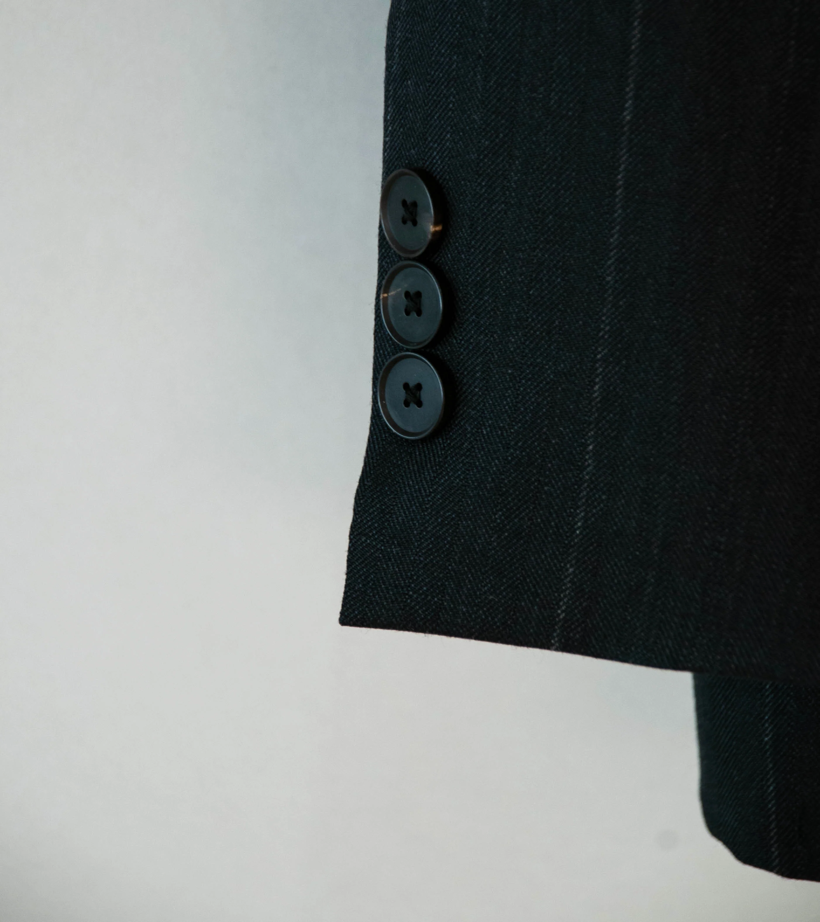 Auralee 'Bluefaced Wool Jacket' (Charcoal Navy Stripe) - Image 7