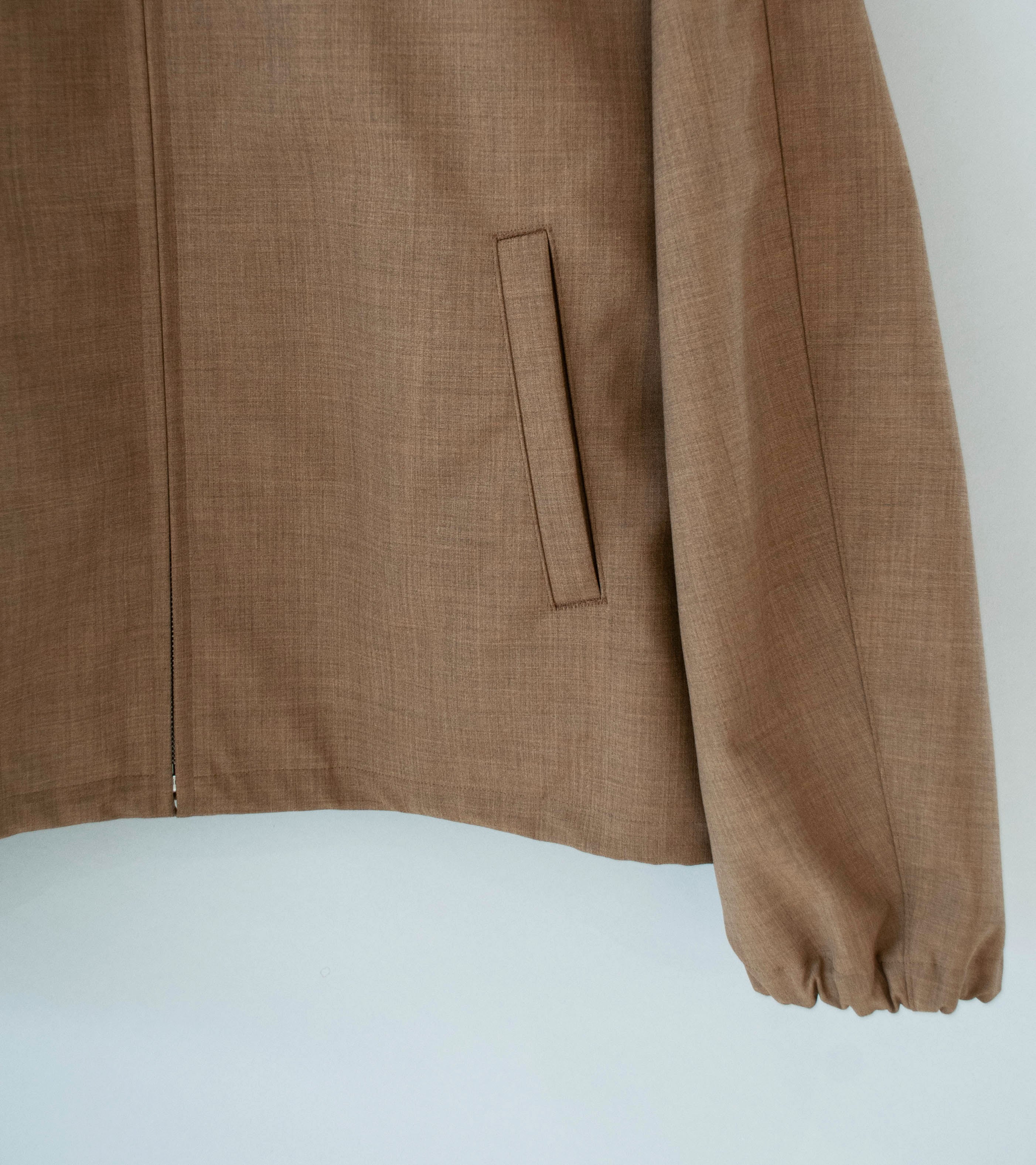 Auralee 'Bonded Tropical Wool Zip Blouson' (Top Brown) - Image 3