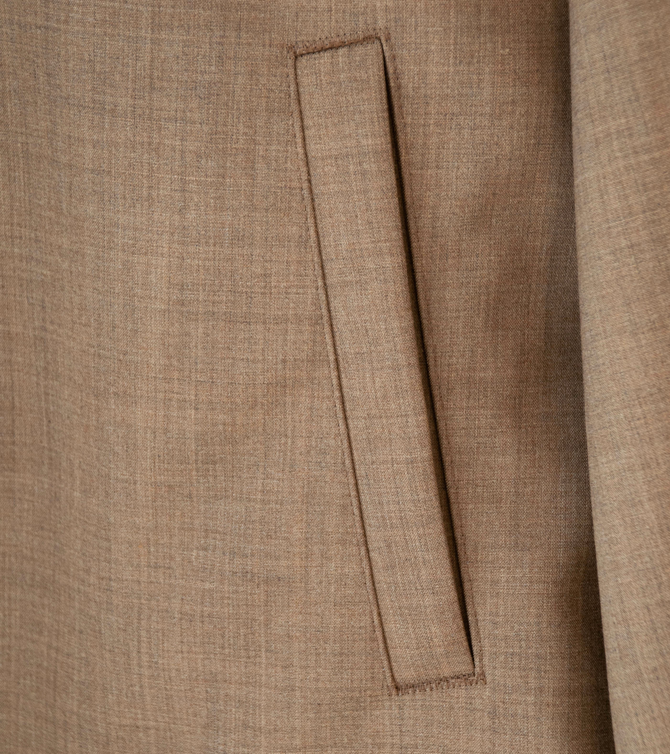 Auralee 'Bonded Tropical Wool Zip Blouson' (Top Brown) - Image 4