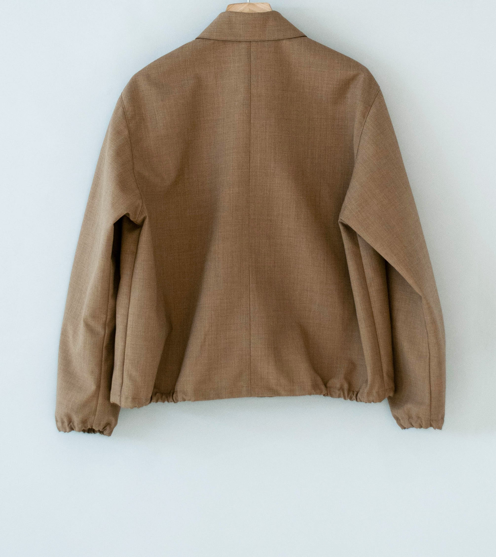 Auralee 'Bonded Tropical Wool Zip Blouson' (Top Brown) - Image 7