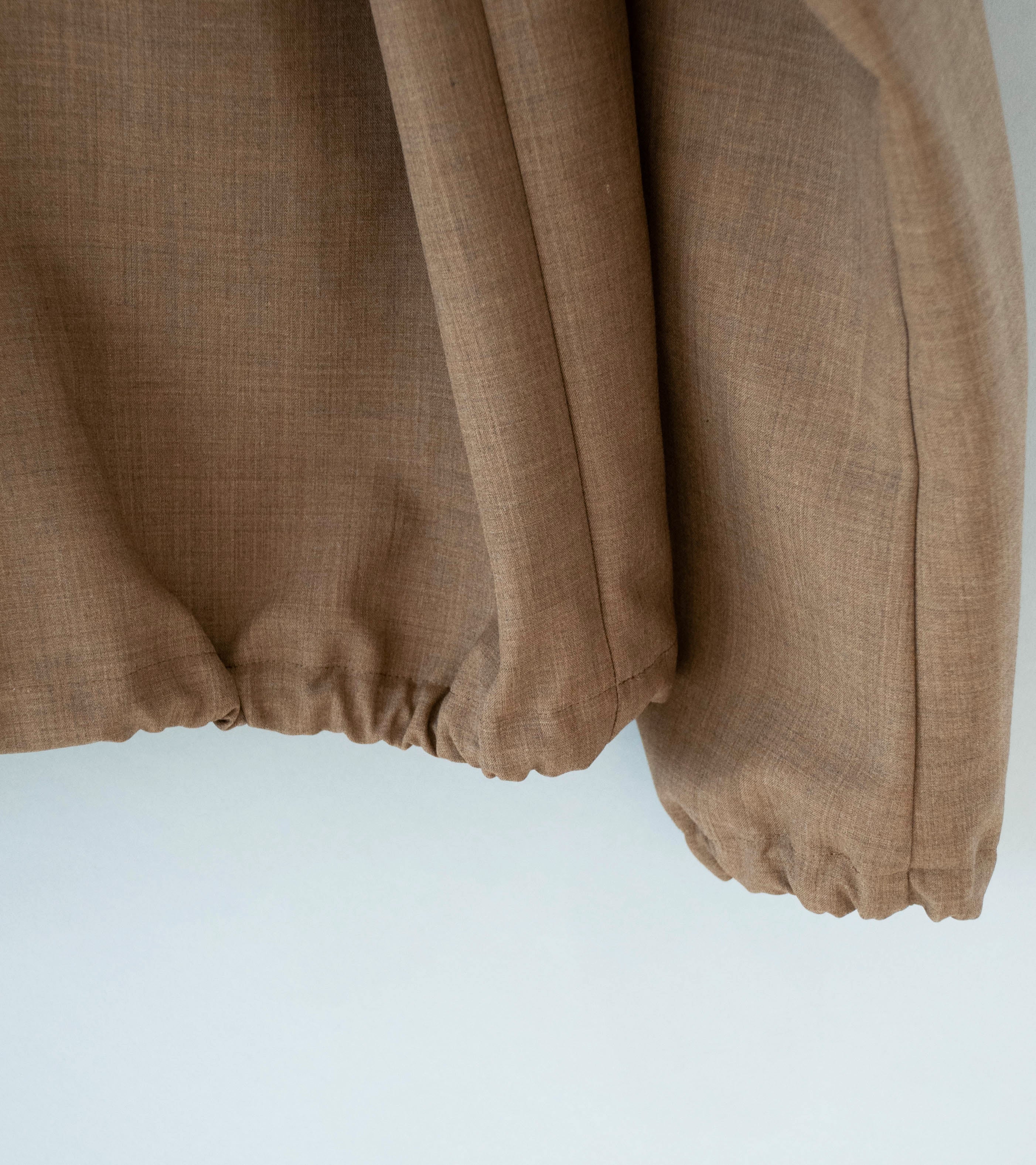 Auralee 'Bonded Tropical Wool Zip Blouson' (Top Brown) - Image 8
