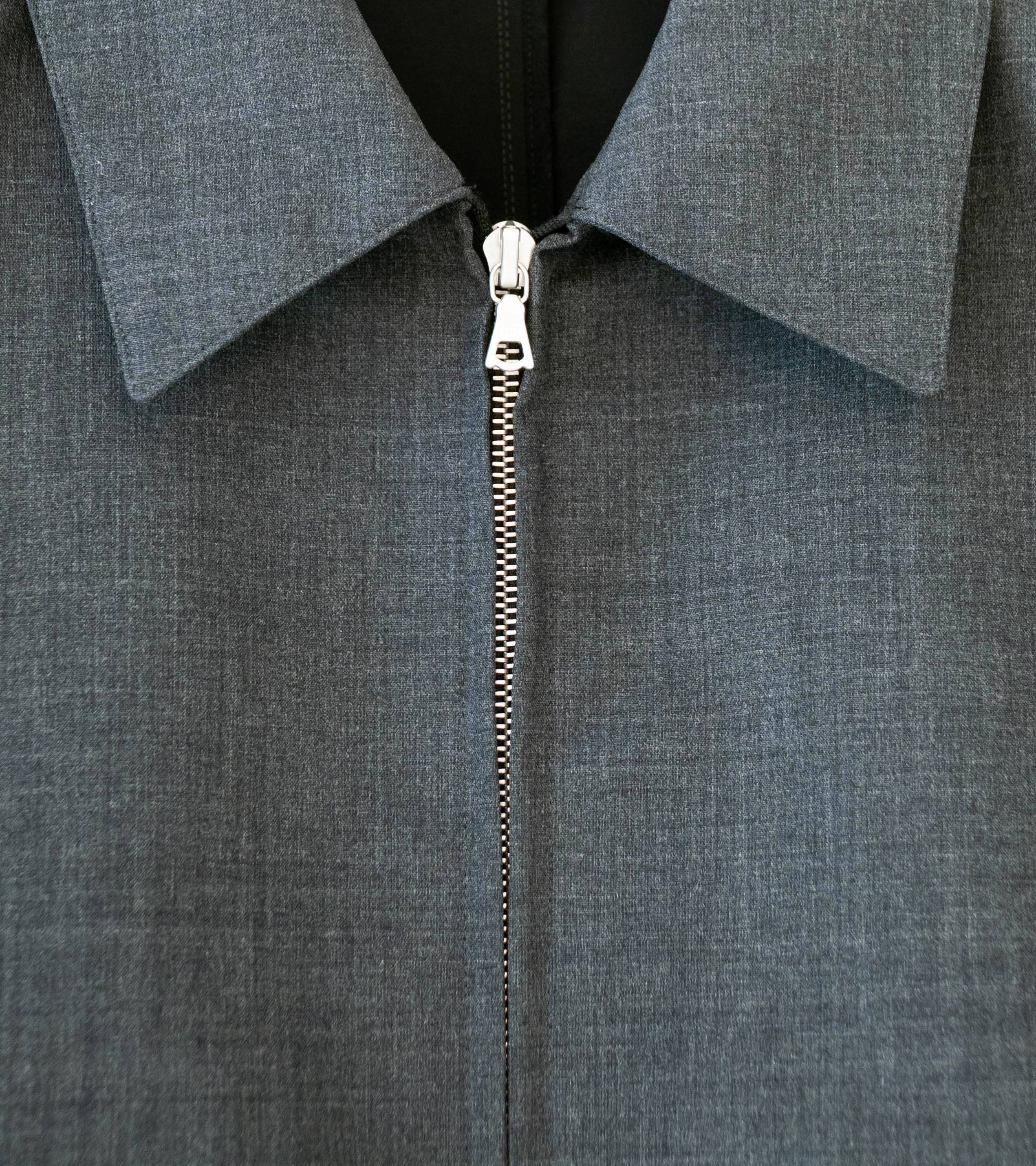 Auralee 'Bonded Tropical Wool Zip Blouson' (Top Charcoal) - Image 6