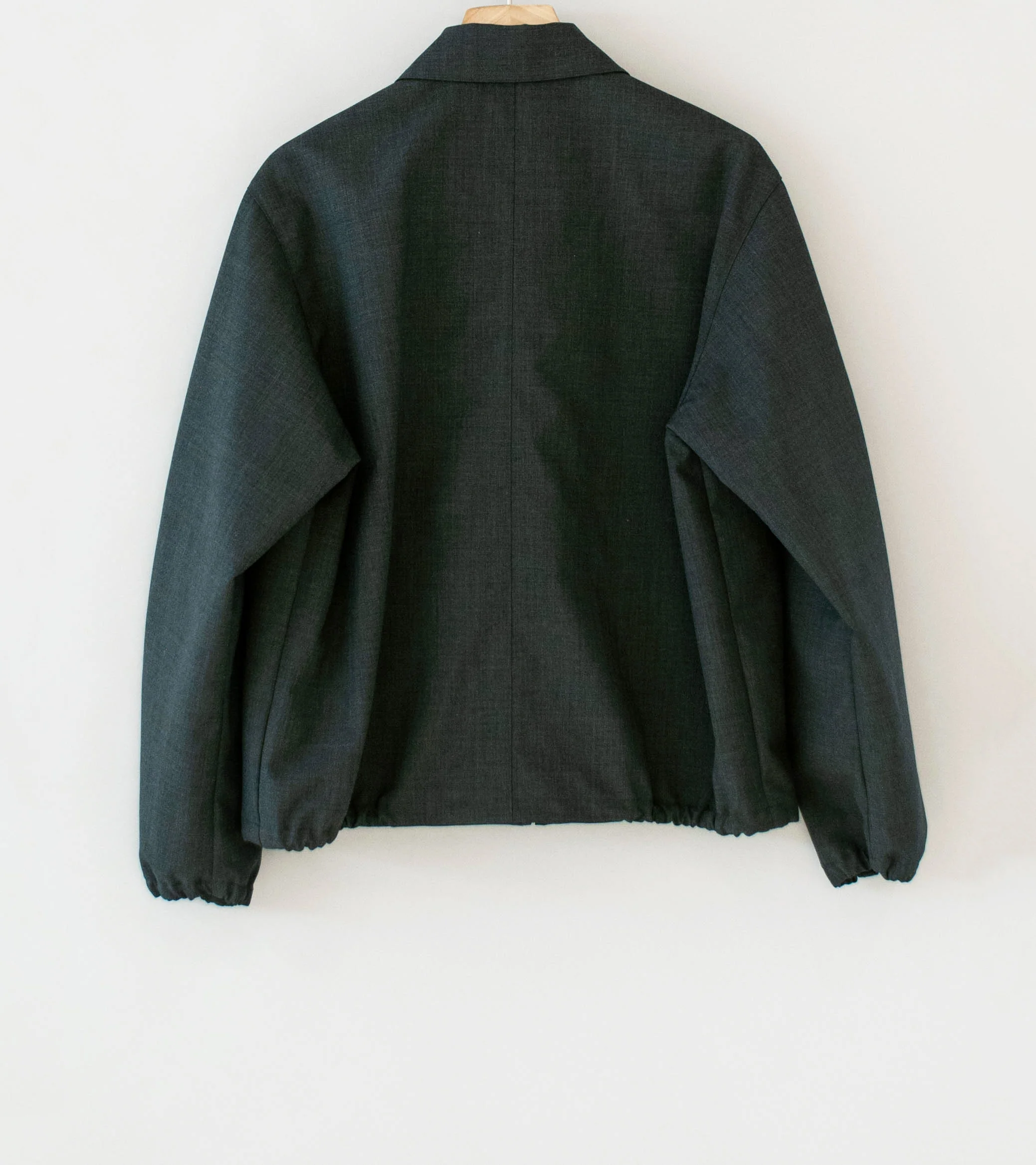 Auralee 'Bonded Tropical Wool Zip Blouson' (Top Charcoal) - Image 8