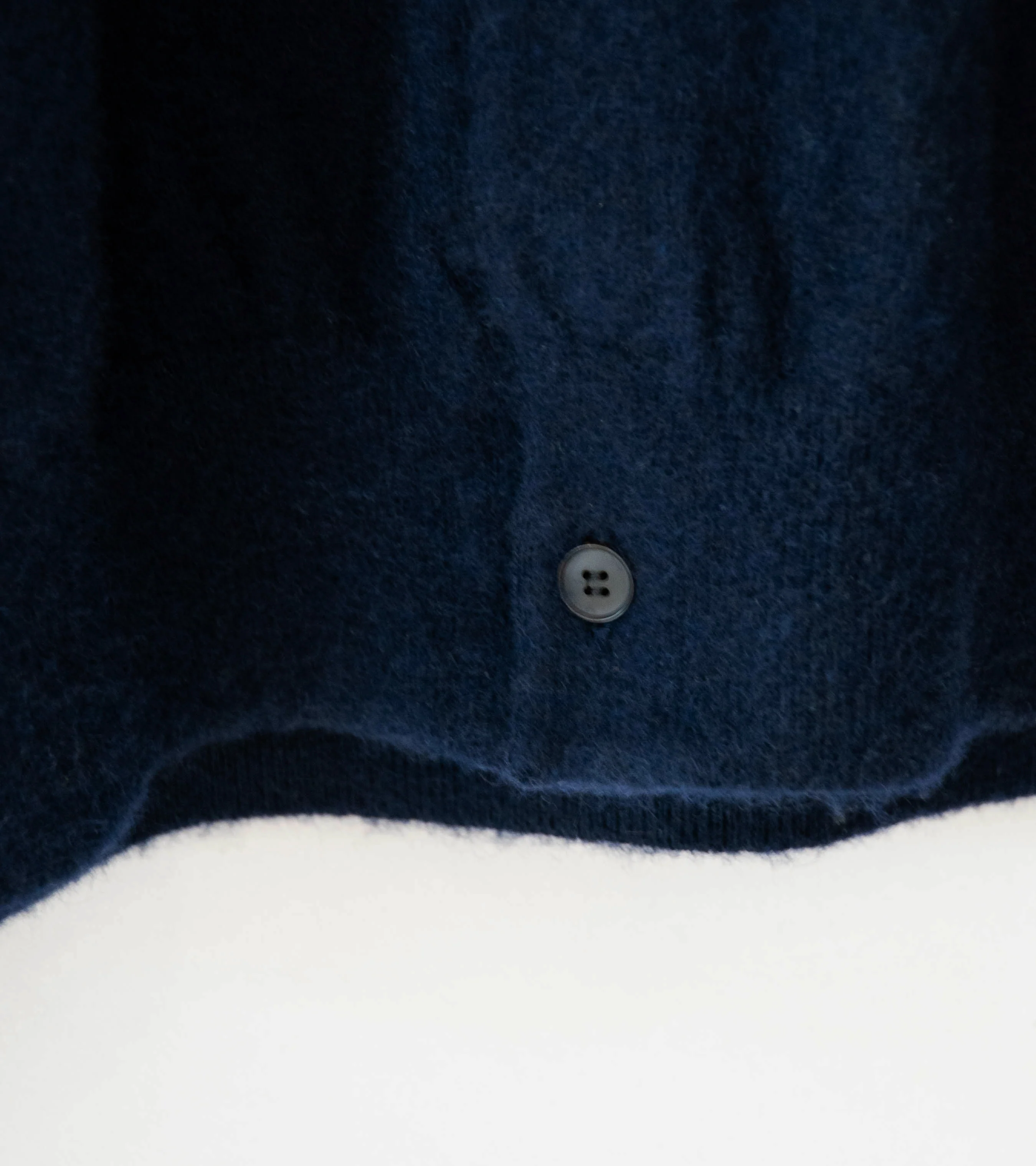 Auralee 'Brushed Cashmere Cotton Knit Cardigan' (Dark Navy) - Image 4