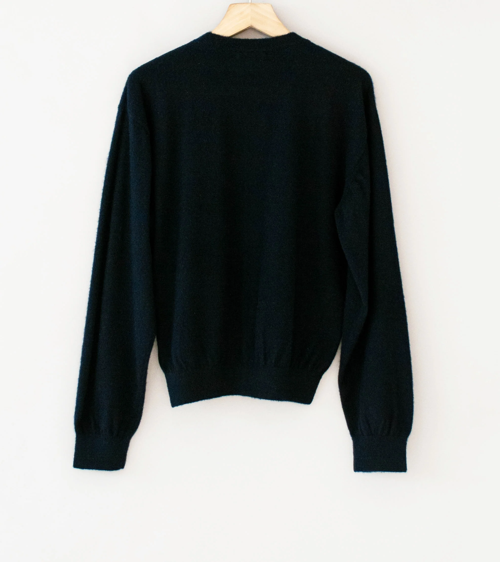 Auralee 'Brushed Cashmere Cotton Knit Cardigan' (Dark Navy) - Image 8
