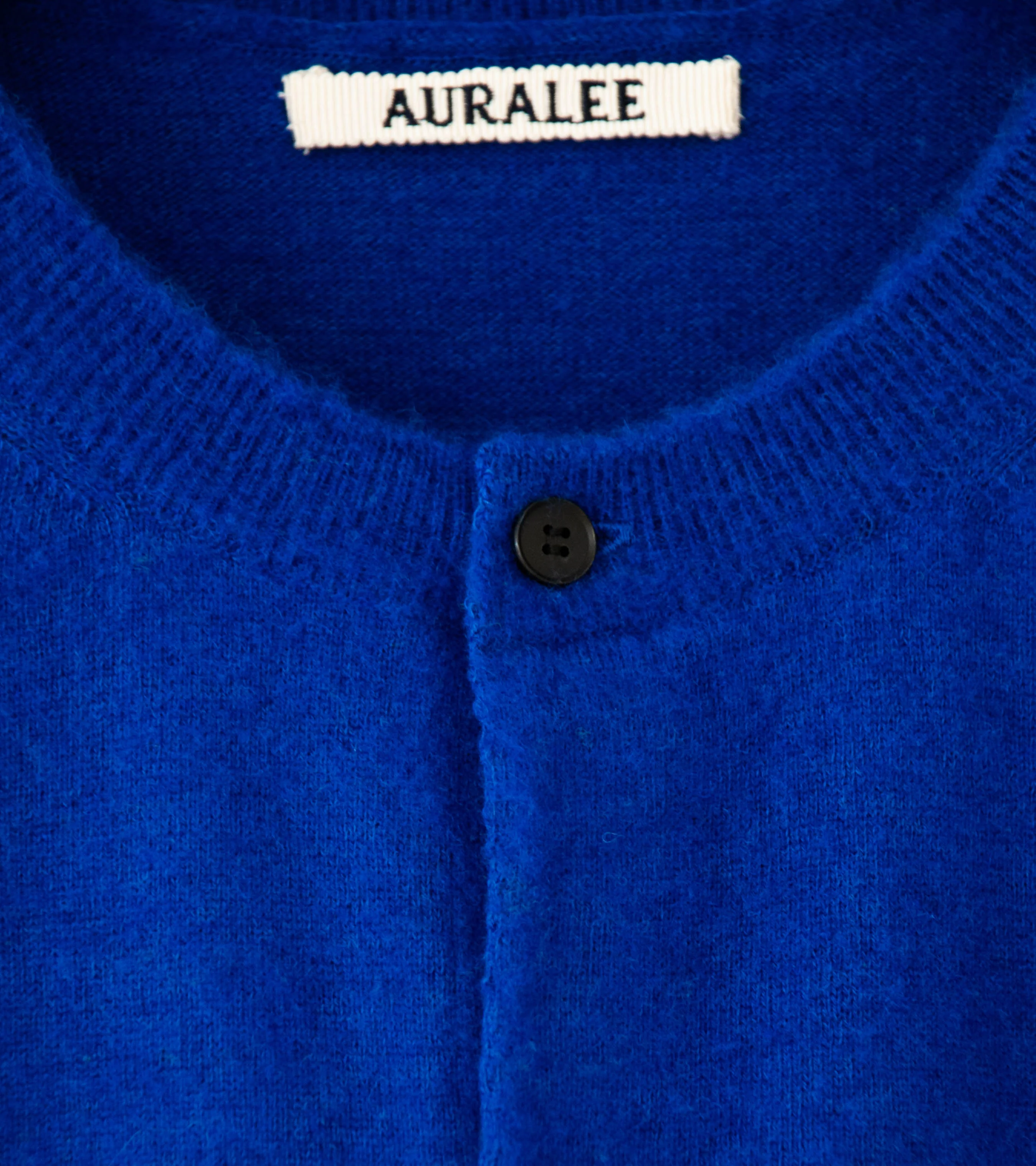 Auralee 'Brushed Cashmere Cotton Knit Cardigan' (Royal Blue) - Image 7