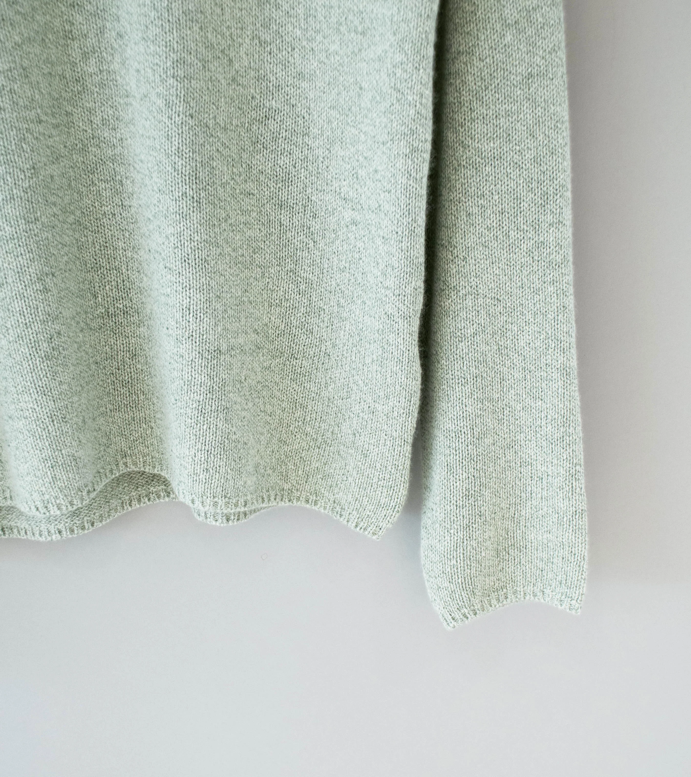 Auralee 'Cashmere Silk Melange Knit P/O' (Mix Mint Gray) - Image 3