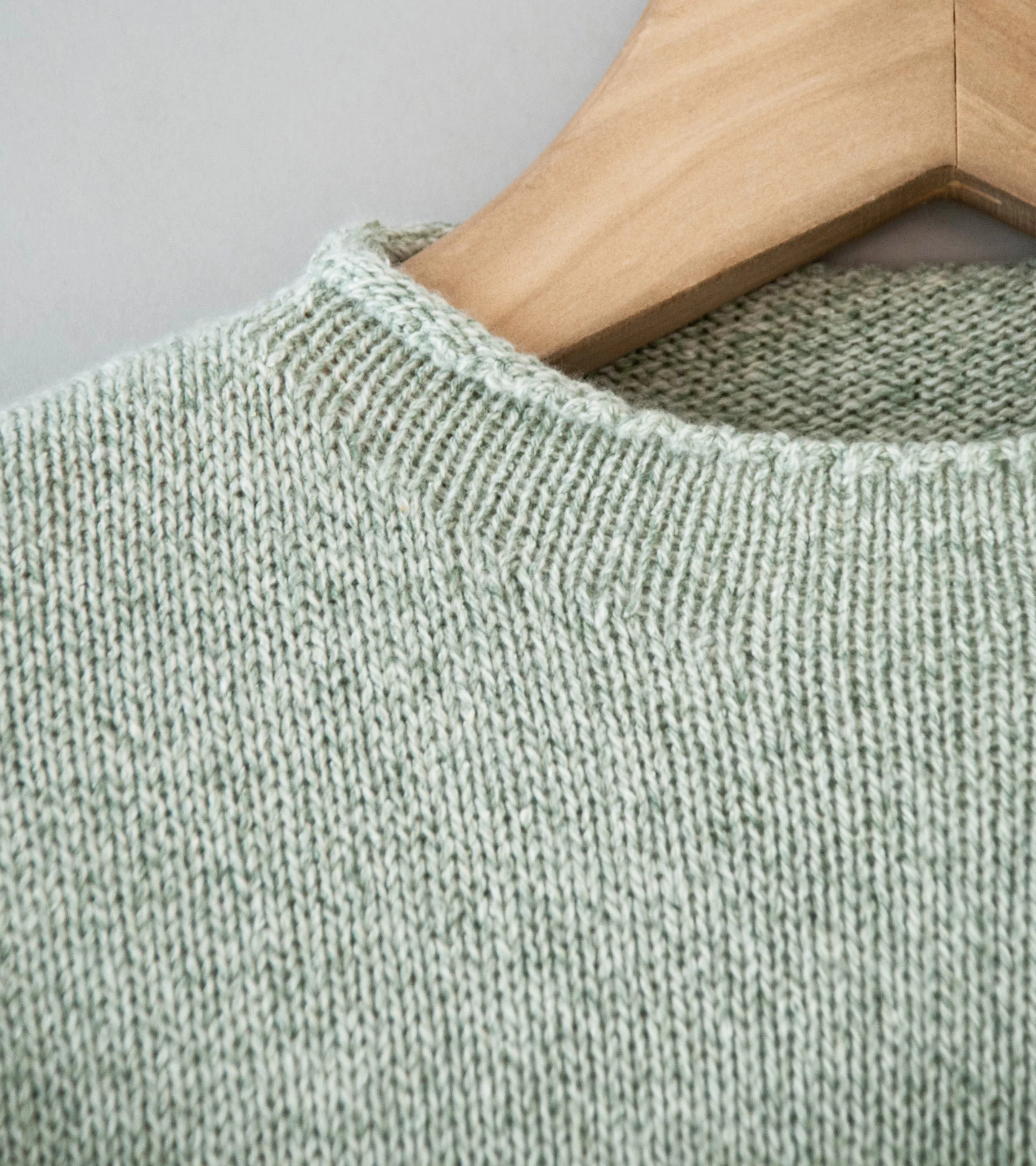 Auralee 'Cashmere Silk Melange Knit P/O' (Mix Mint Gray) - Image 7