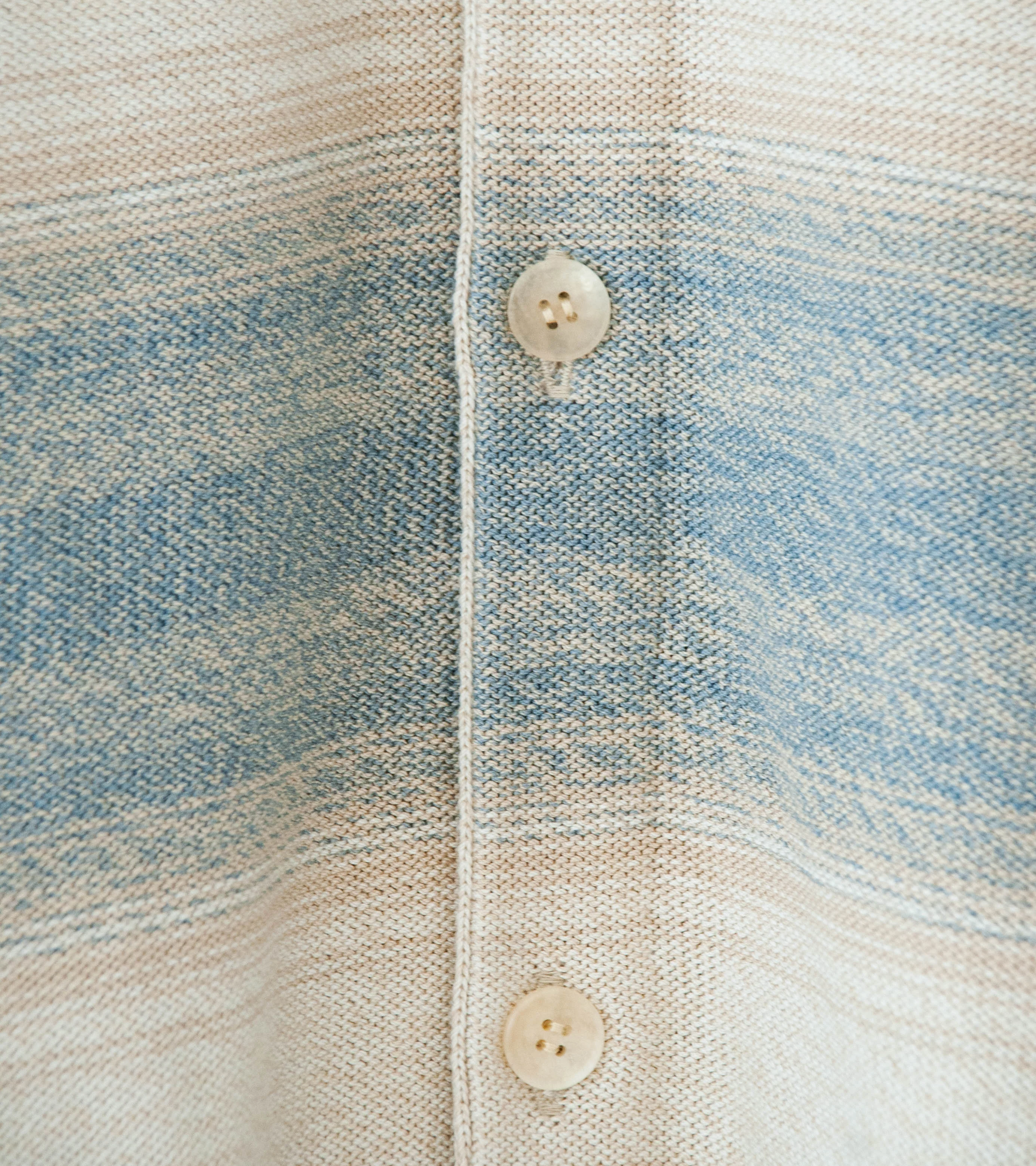 Auralee 'Cotton Silk Gradient Stripe Knit Shirt Cardigan' (Blue Beige Stripe) - Image 8