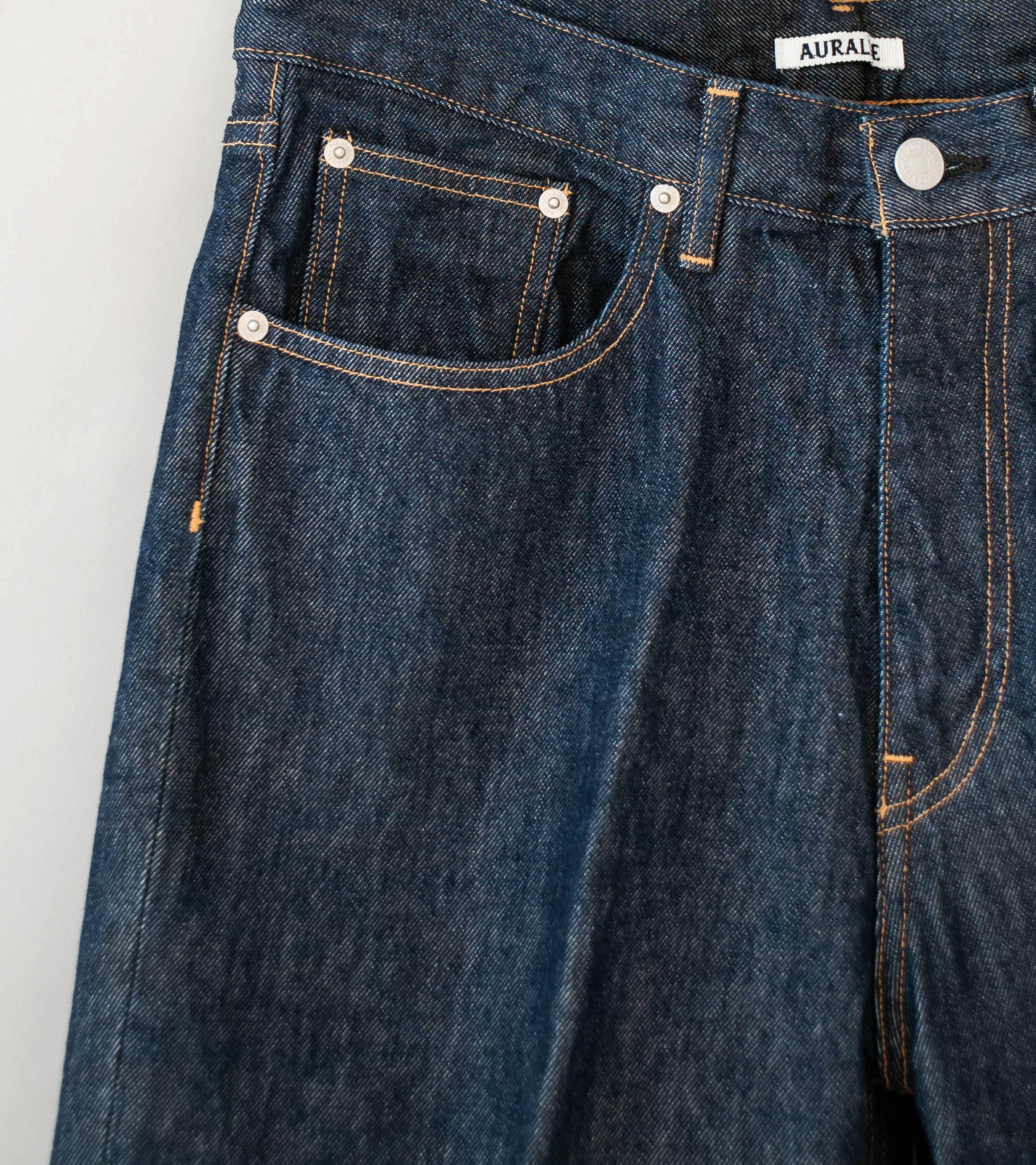Auralee 'Hard Twist Denim 5P Pants' (Indigo) - Image 2