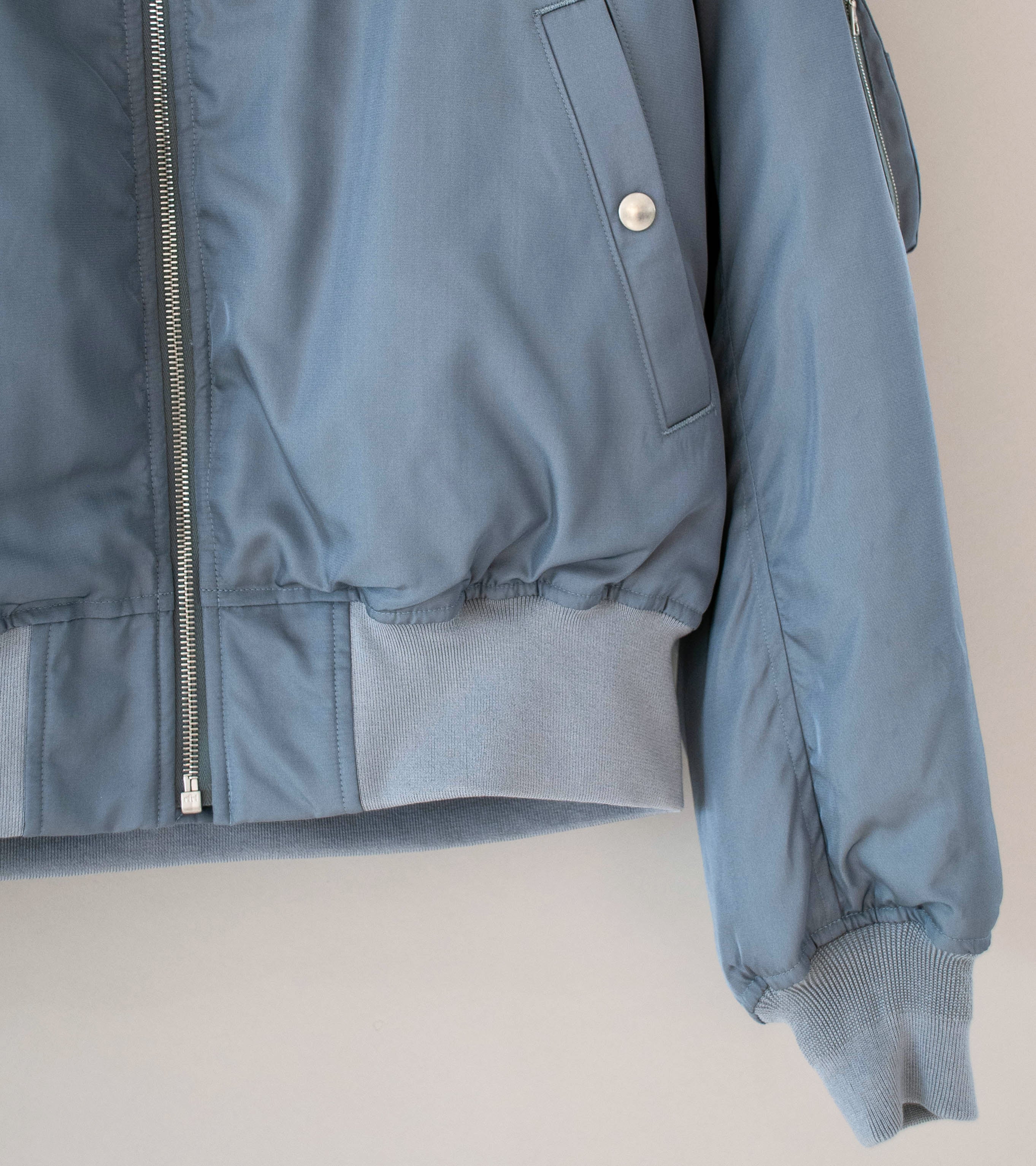 Auralee 'High Density Silk Twill Flight Blouson' (Blue Gray) - Image 3
