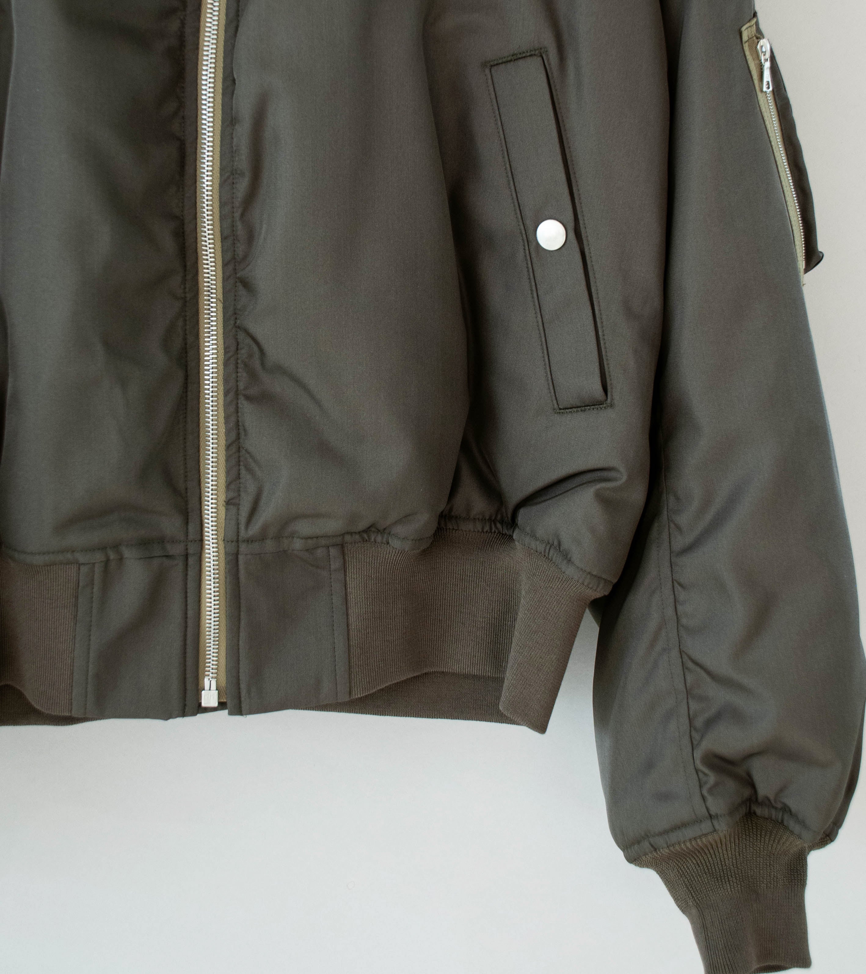 Auralee 'High Density Silk Twill Flight Blouson' (Dark Olive) - Image 3
