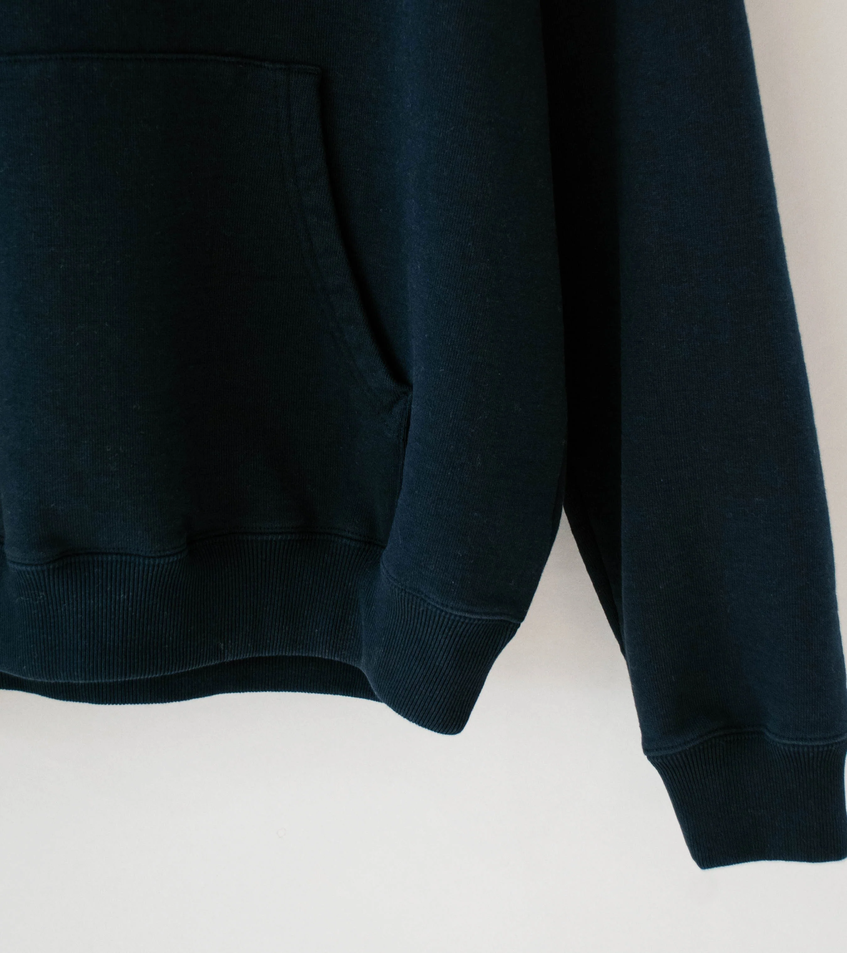 Auralee 'Smooth Soft BD Sweat P/O Parka' (Dark Navy / Smoky White) - Image 3