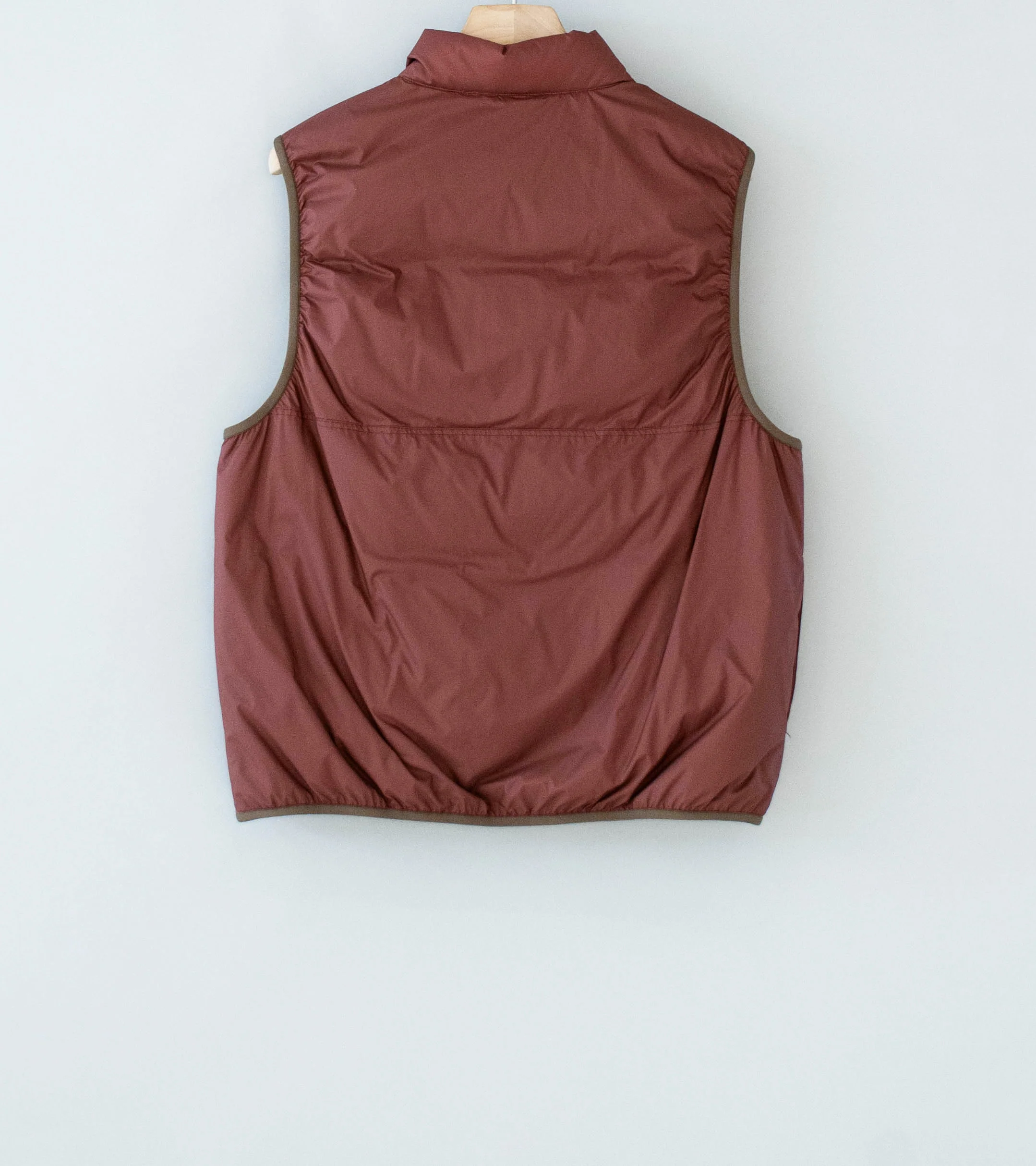 Auralee 'Super Light Nylon Ripstop Down P/O Vest' (Burgundy) - Image 7