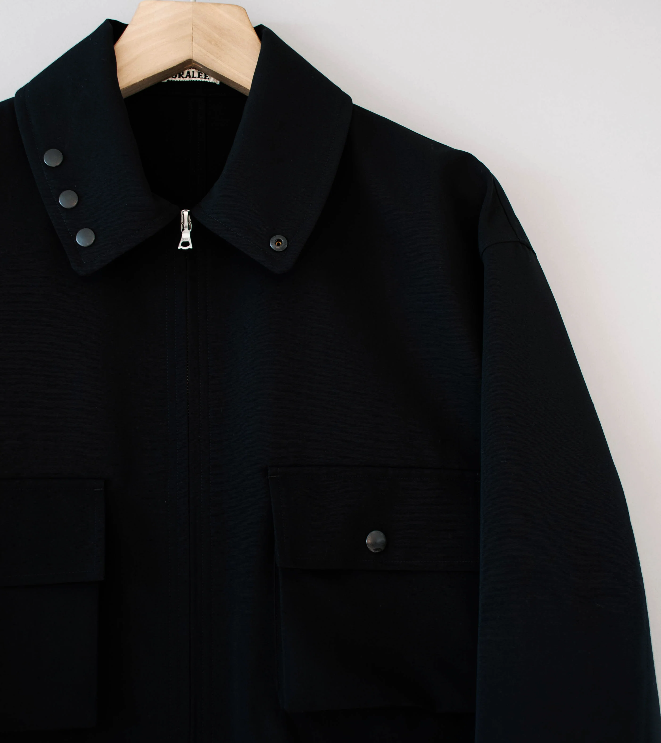 Auralee 'Wool Max Canvas Blouson' (Black) - Image 2