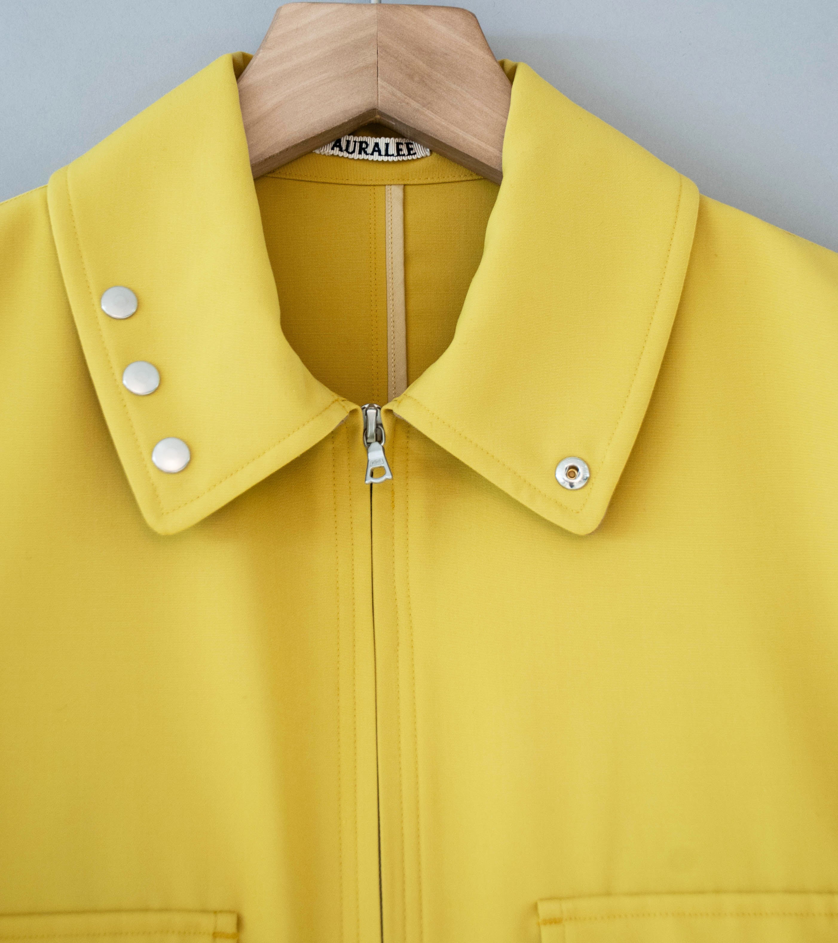 Auralee 'Wool Max Canvas Blouson' (Mustard Yellow) - Image 6
