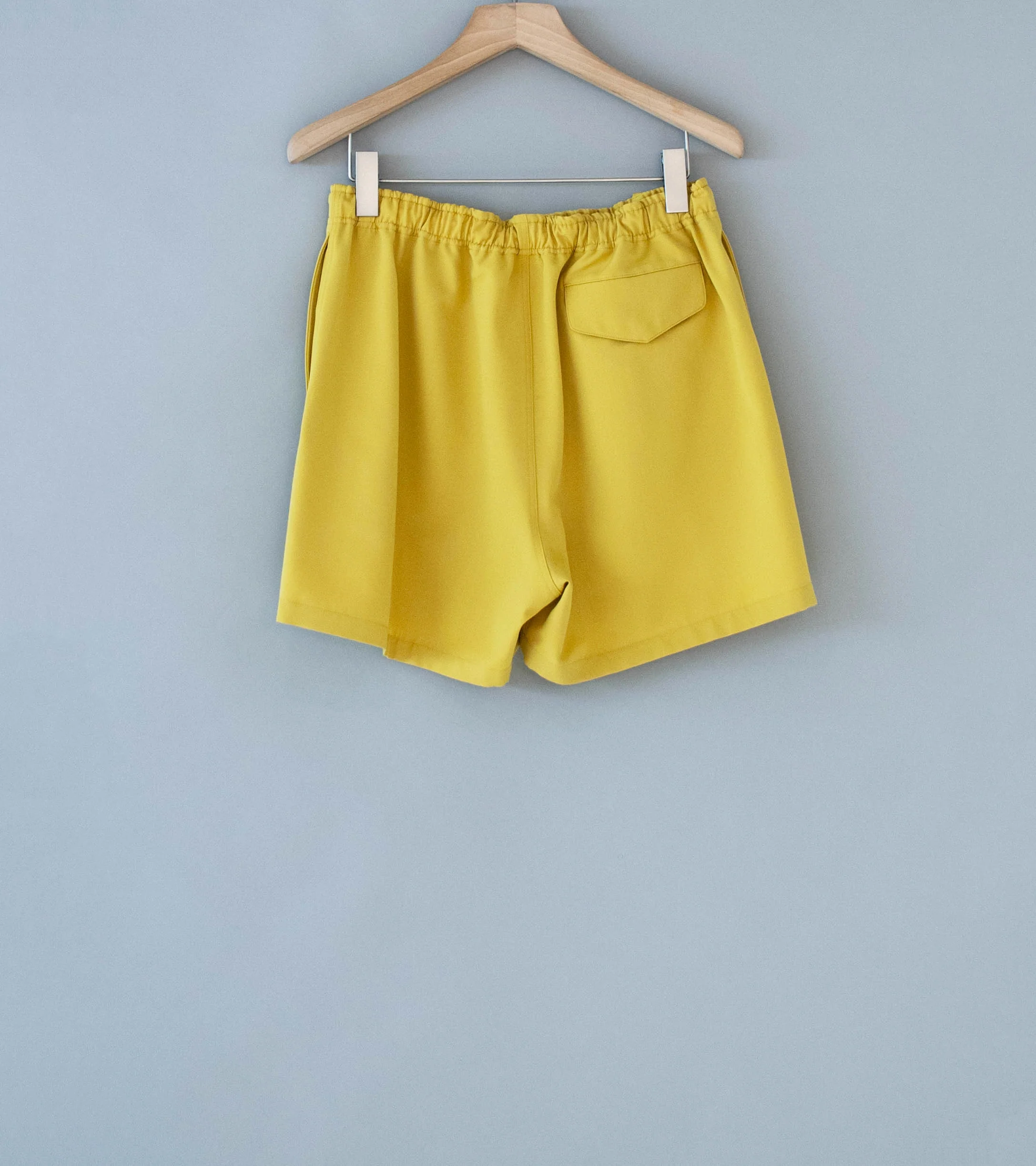 Auralee 'Wool Max Canvas Shorts' (Mustard Yellow) - Image 5