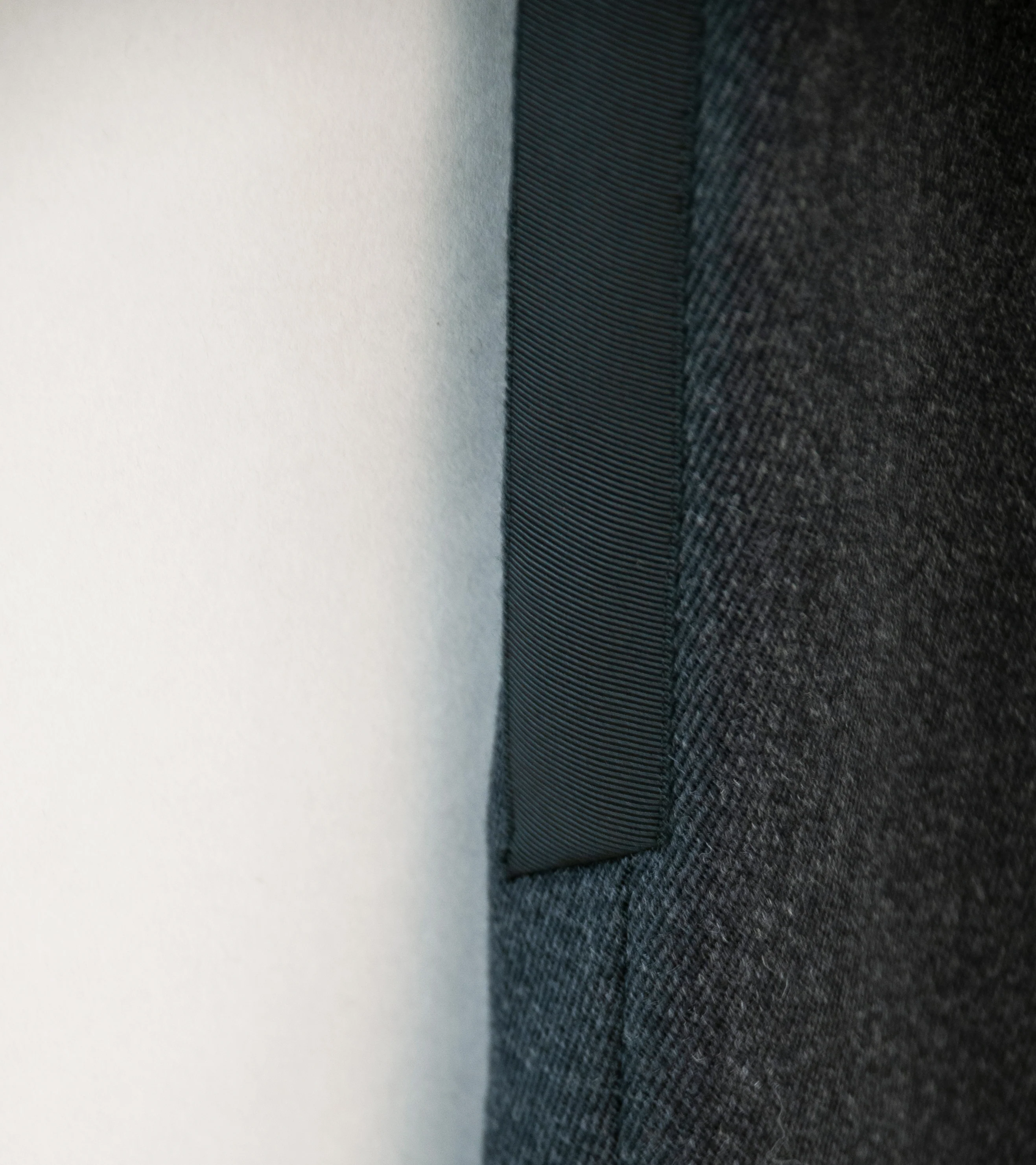 DERRICK 'Broken Stripe Suit Trouser' (Tonal Charcoal Hainsworth Merino Wool) - Image 4