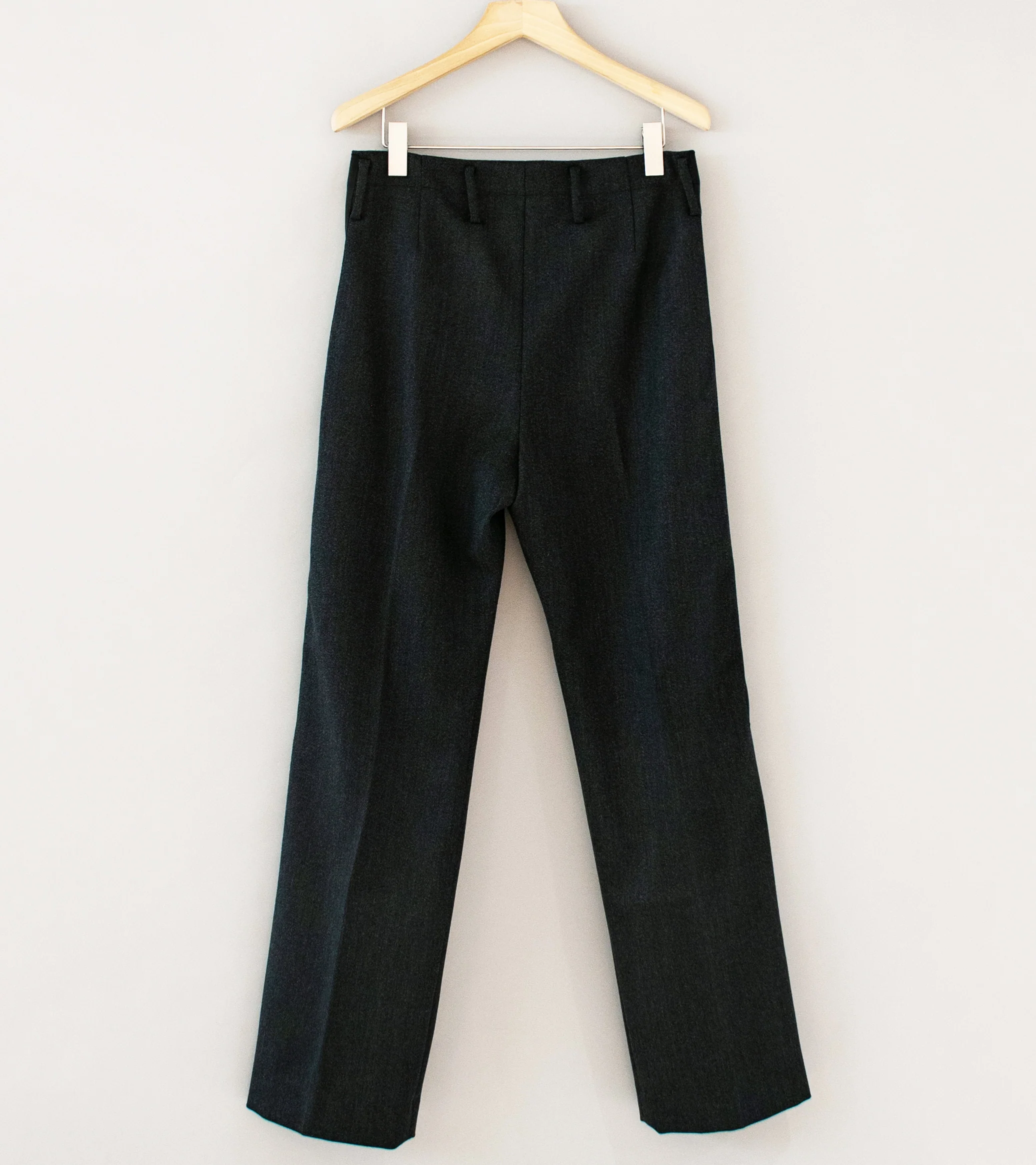 DERRICK 'Broken Stripe Suit Trouser' (Tonal Charcoal Hainsworth Merino Wool) - Image 5