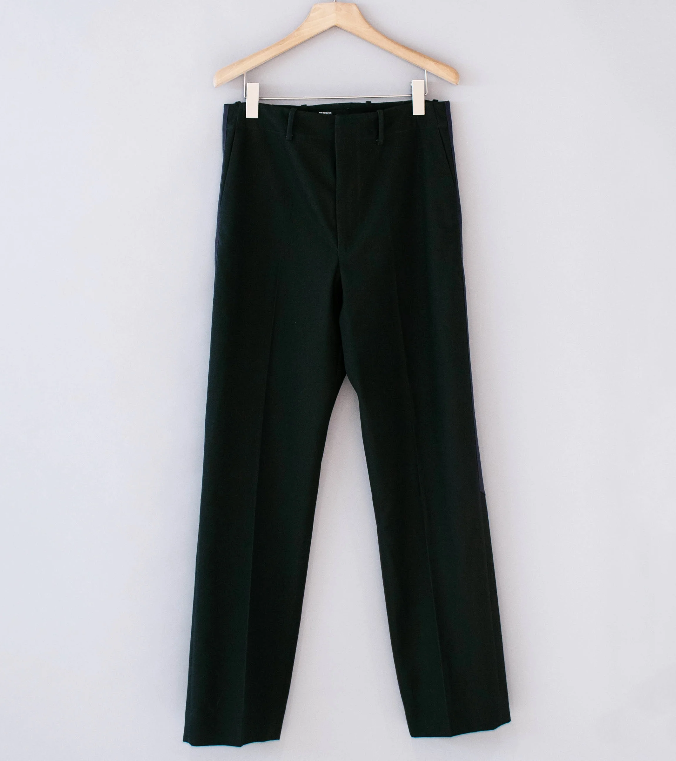 DERRICK 'Broken Stripe Tuxedo Trouser' (Charcoal Silicon Dipped Cotton Satin)