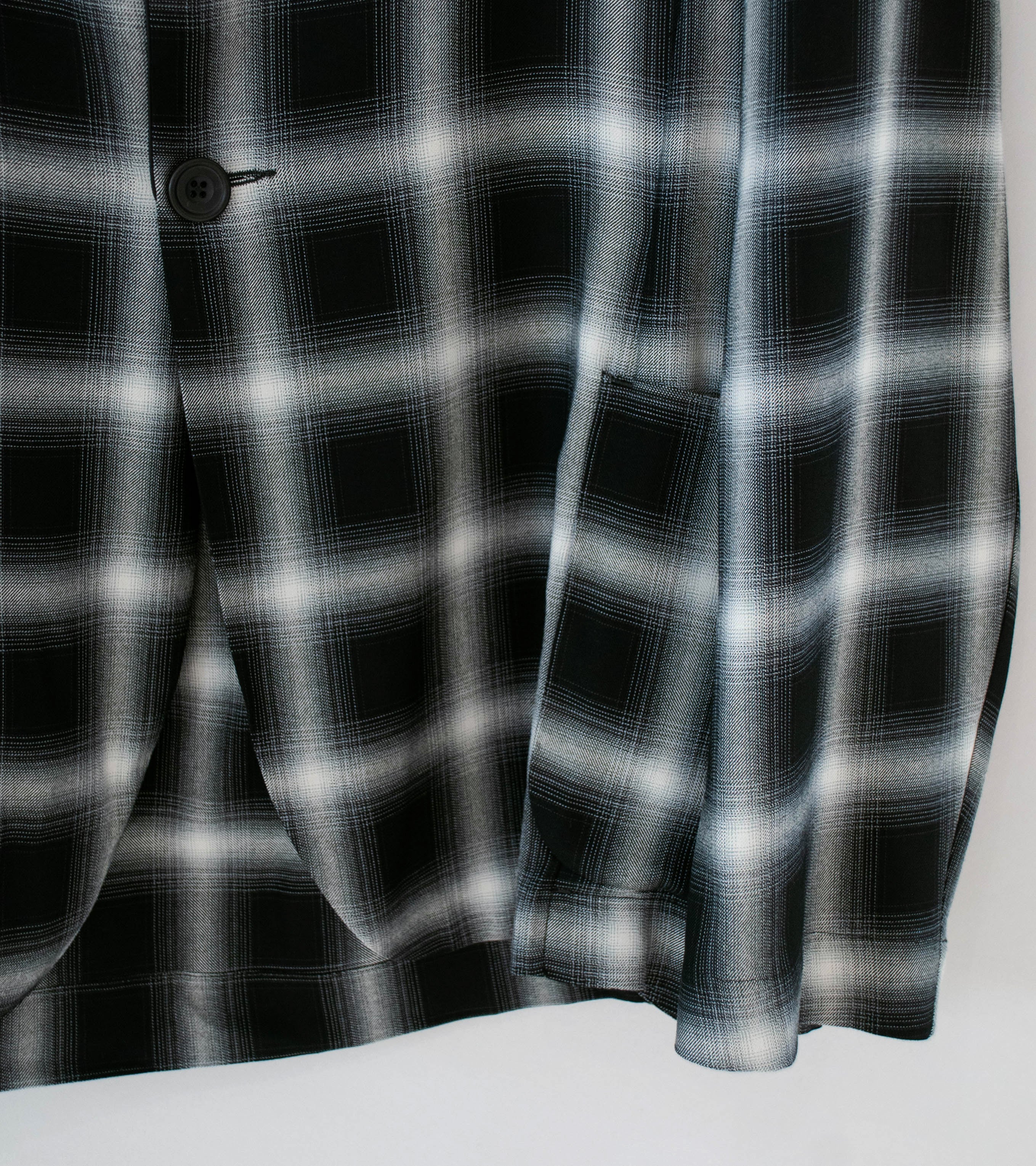DERRICK 'Company SB Jacket' (Black Grey Pyjama Viscose Shadow Check) - Image 3