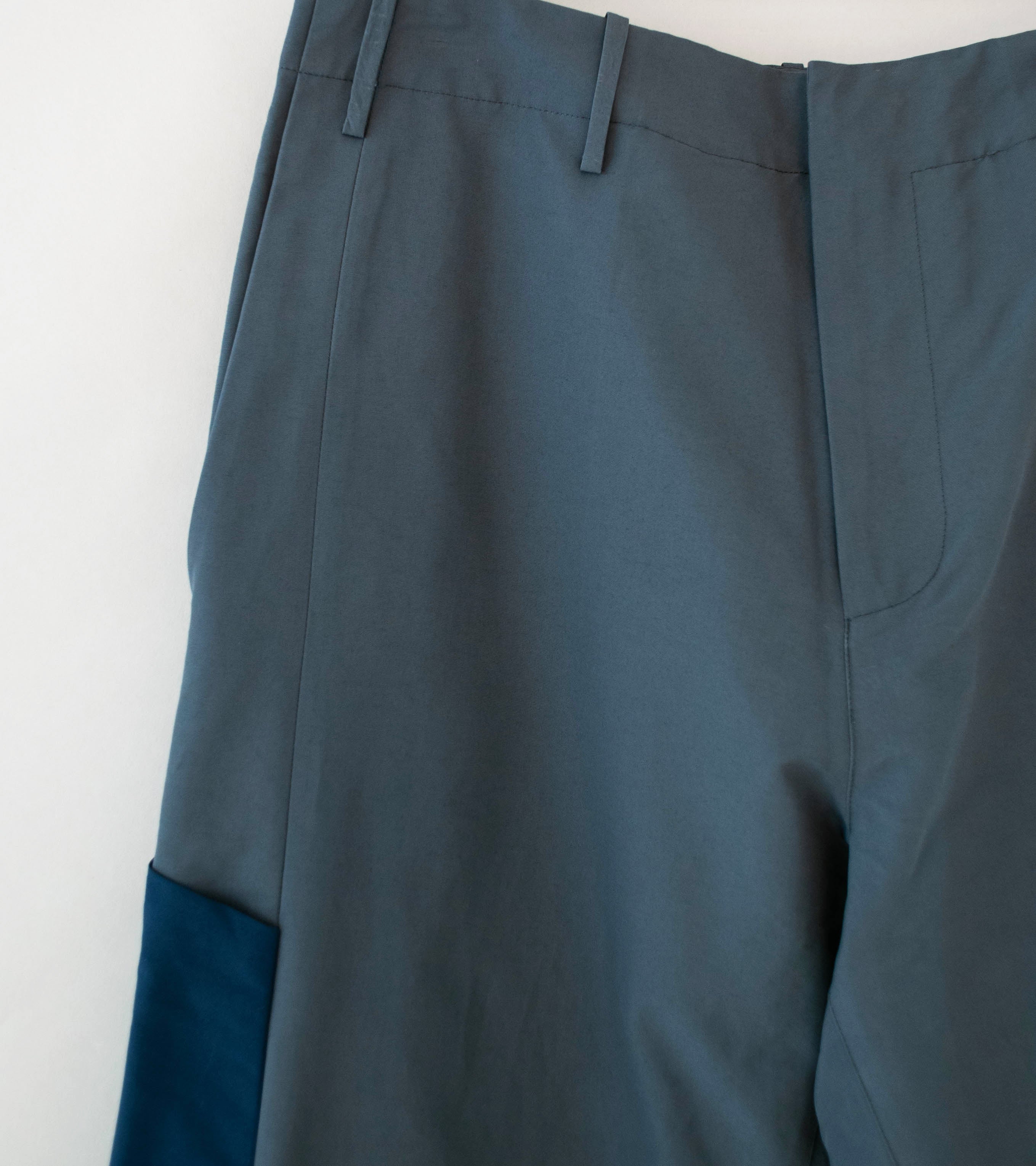DERRICK 'Stride Trouser' (Two Tone Blue Cotton Nylon Faille) - Image 2