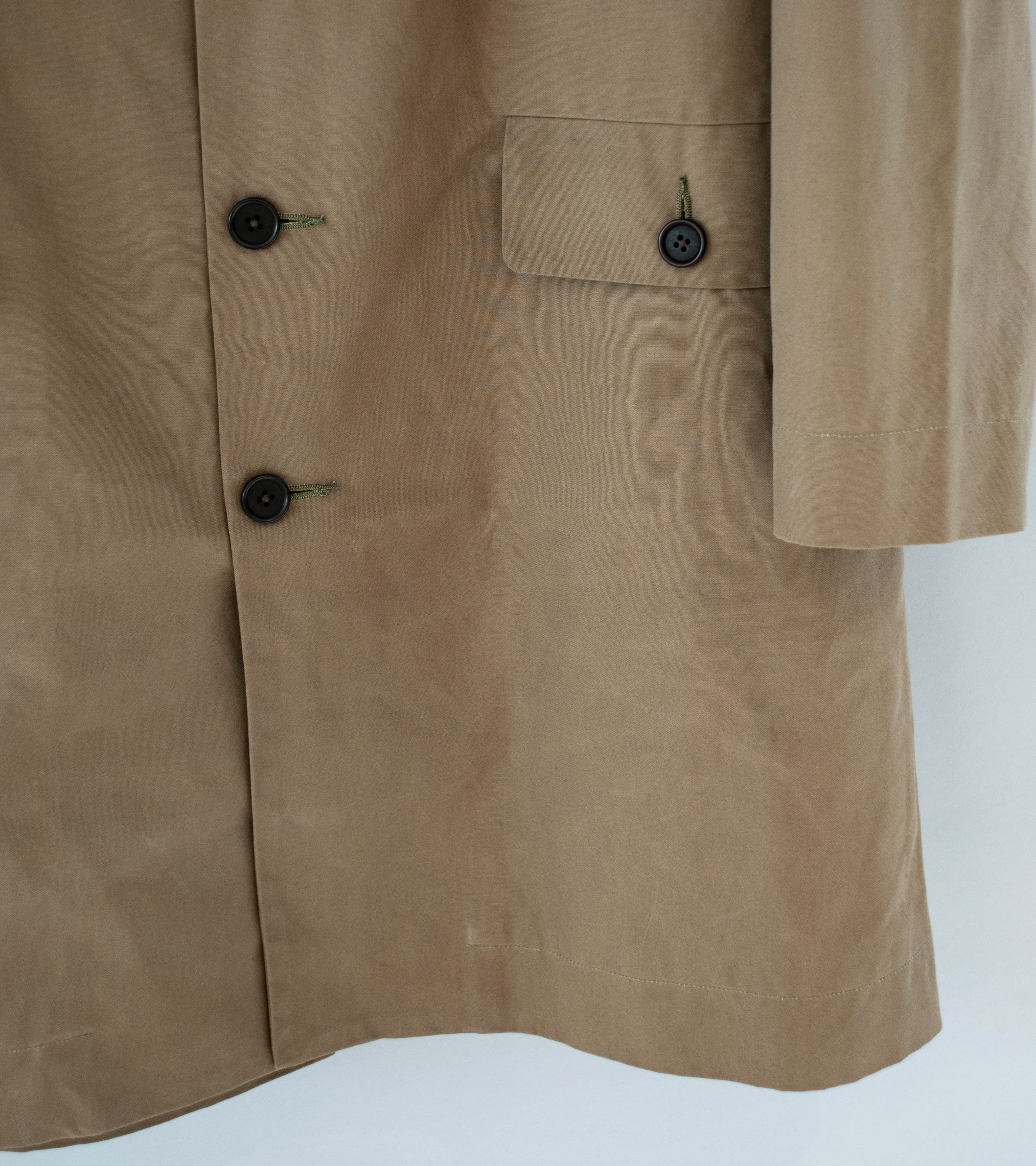 Evan Kinori 'Big Coat' (Dark Khaki Dry Waxed Cotton) - Image 3