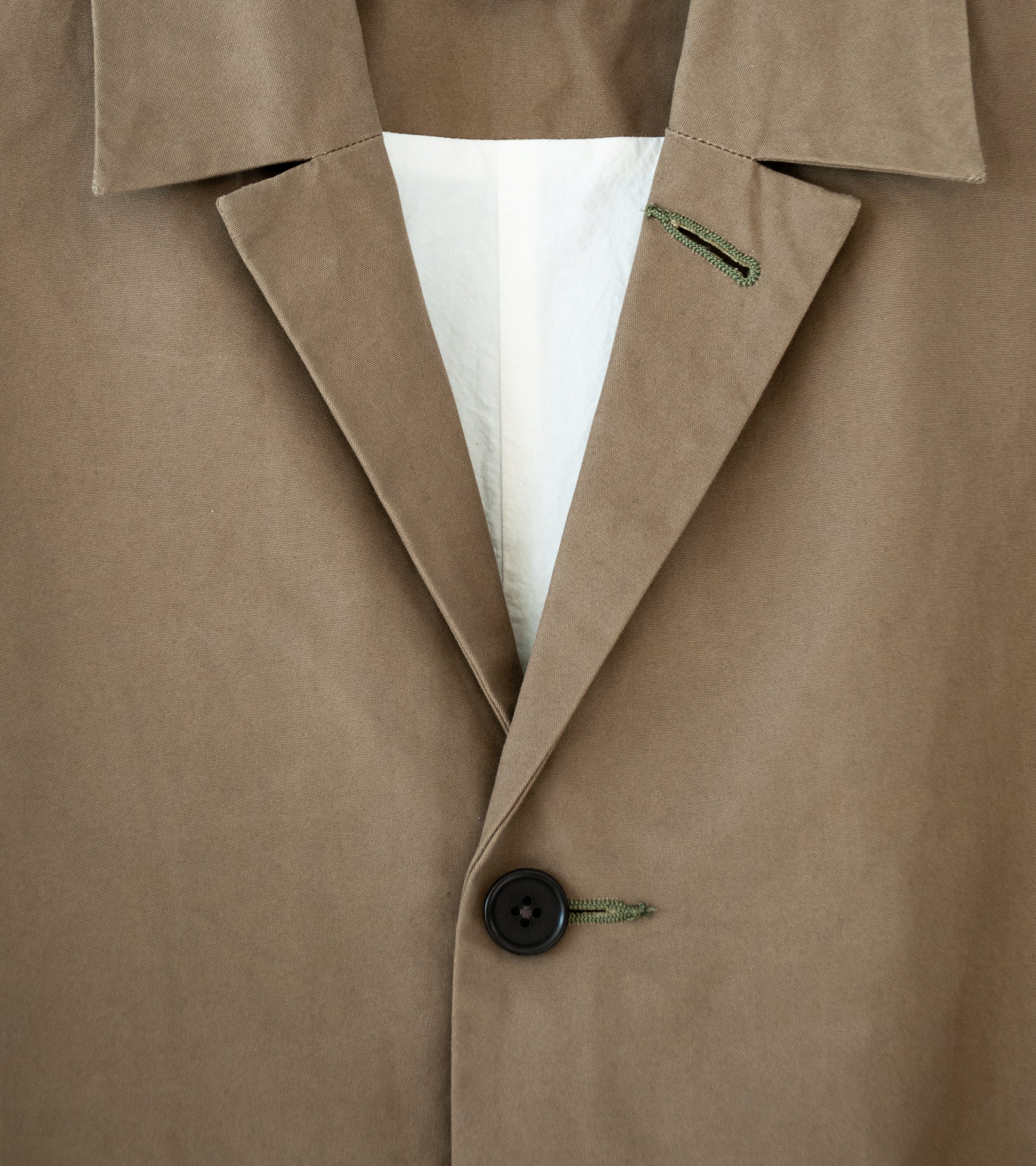 Evan Kinori 'Big Coat' (Dark Khaki Dry Waxed Cotton) - Image 5