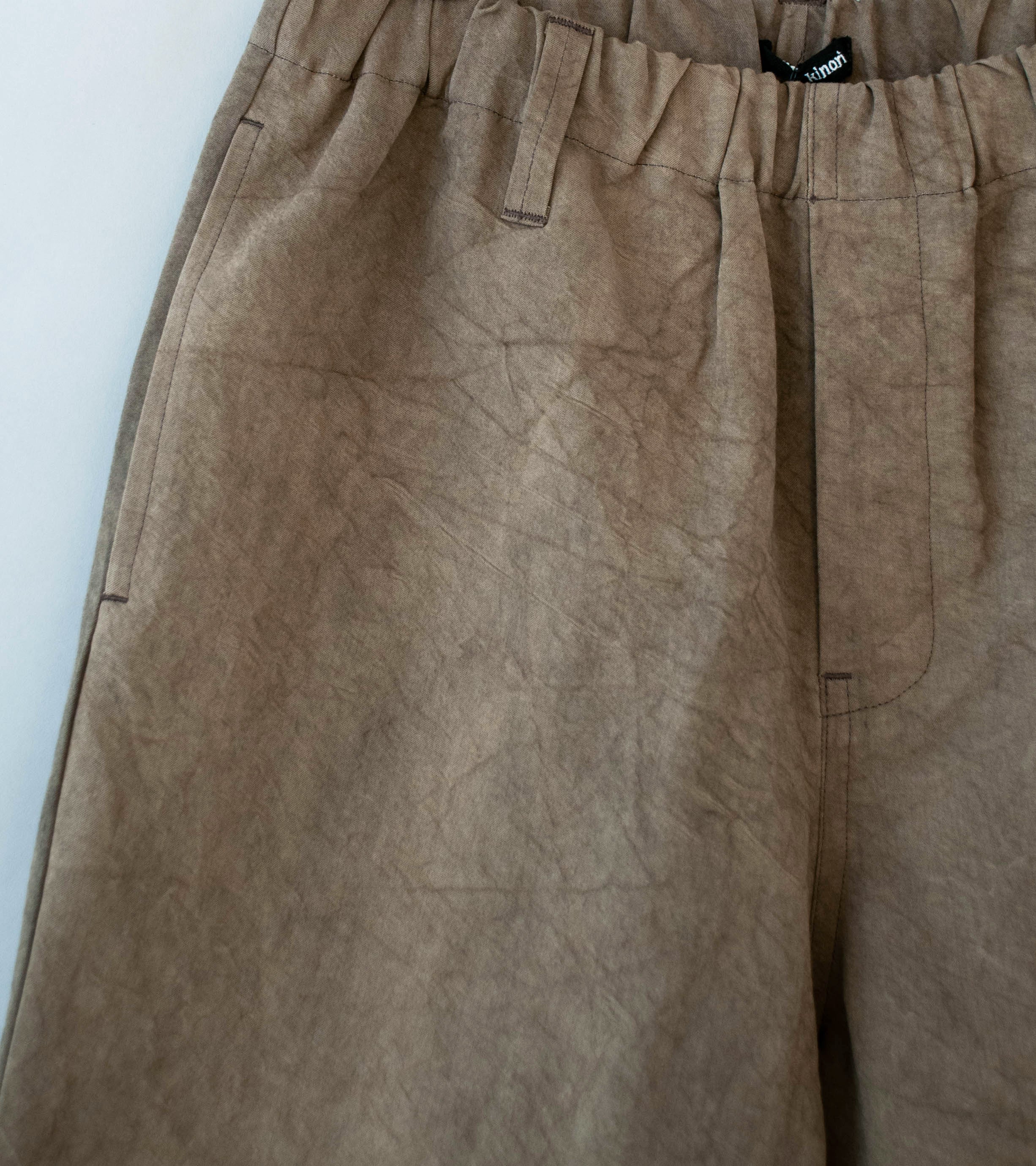 Evan Kinori 'Elastic Pant' (Brown Persimmon Iron Natural Dye Twill) - Image 2