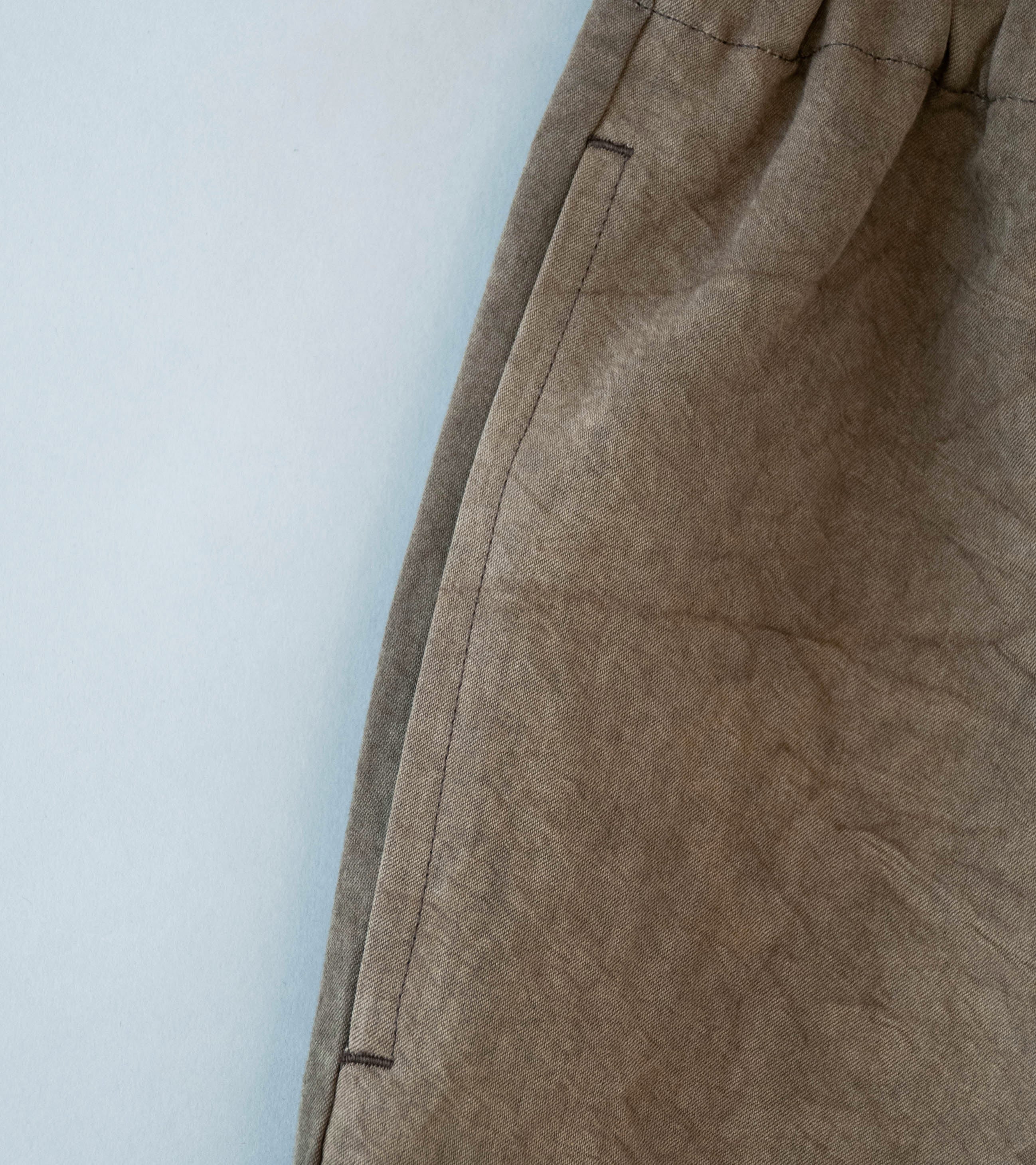 Evan Kinori 'Elastic Pant' (Brown Persimmon Iron Natural Dye Twill) - Image 3