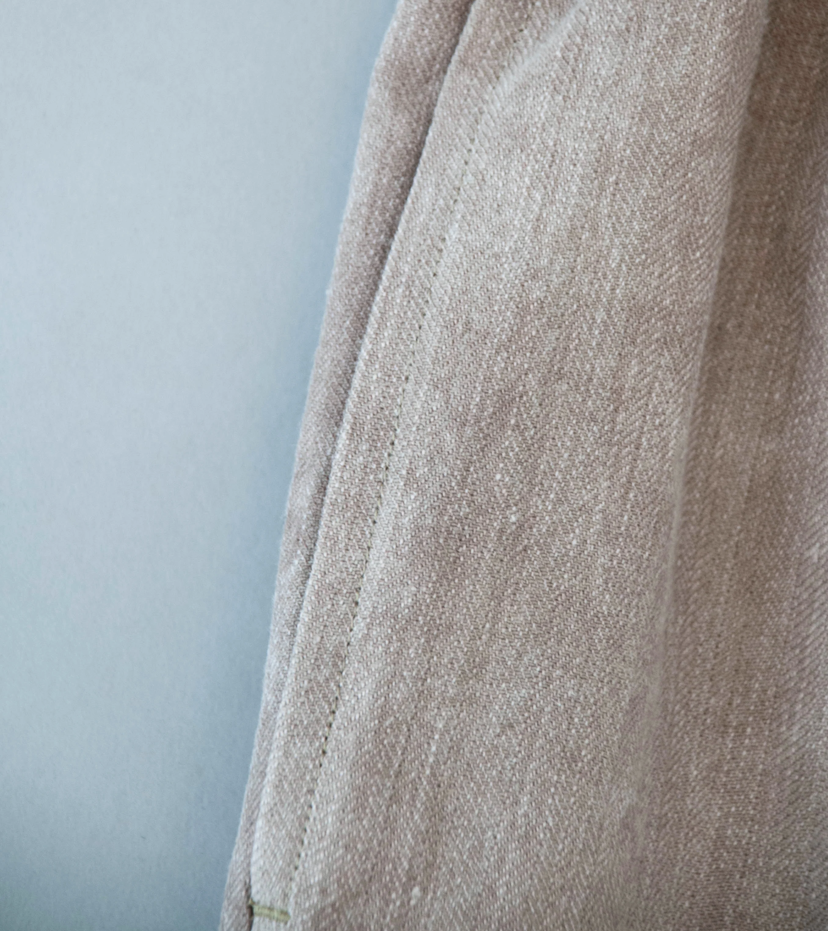 Evan Kinori 'Elastic Pant' (Dark Beige Cold Dye Linen Cotton Herringbone - Image 3