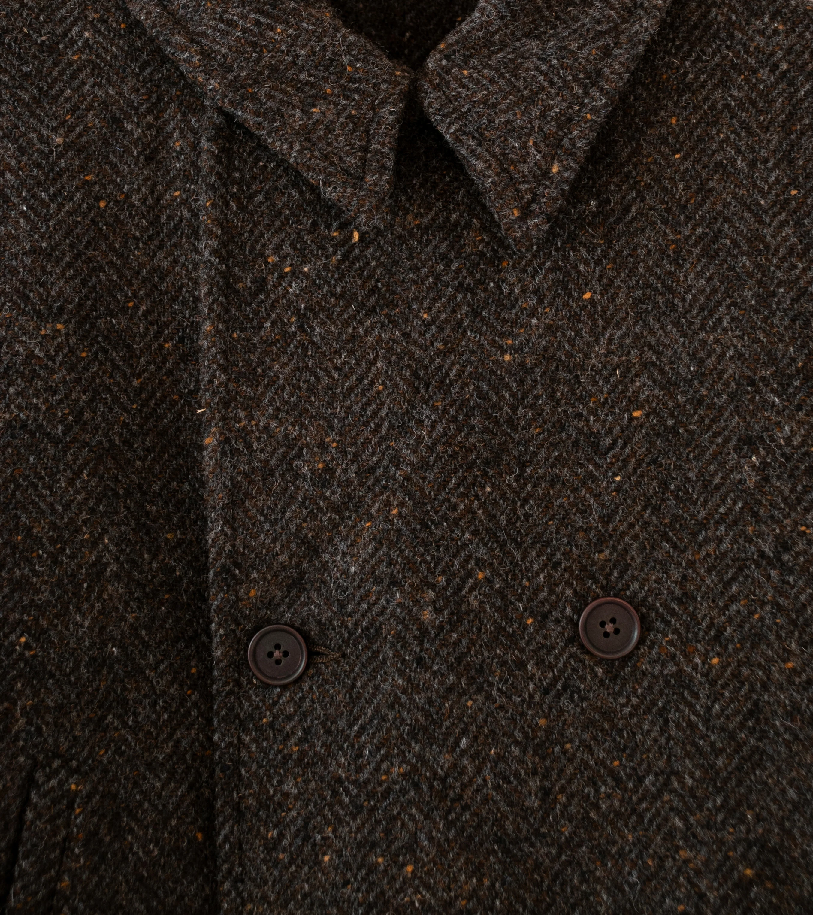Evan Kinori 'Peacoat' (Brown Charcoal Wool Herringbone) - Image 9