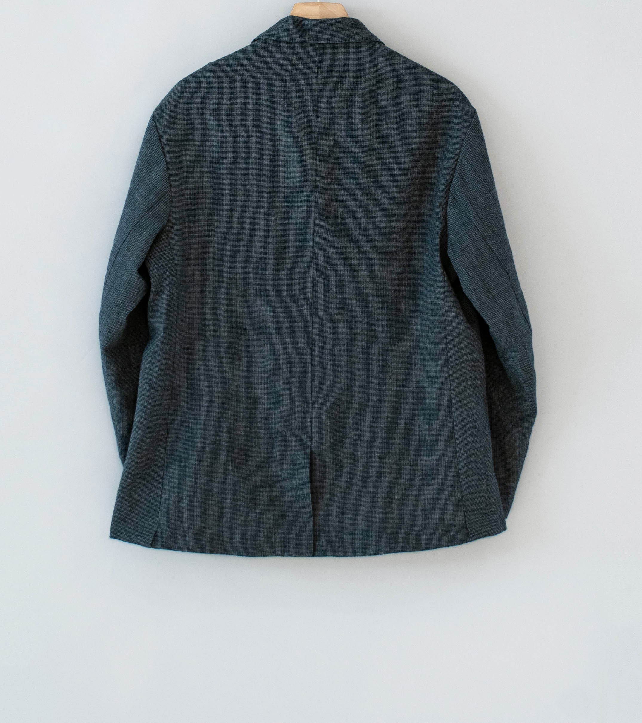 Evan Kinori 'Three Button Jacket' (Charcoal Black Wool Puppytooth) - Image 7