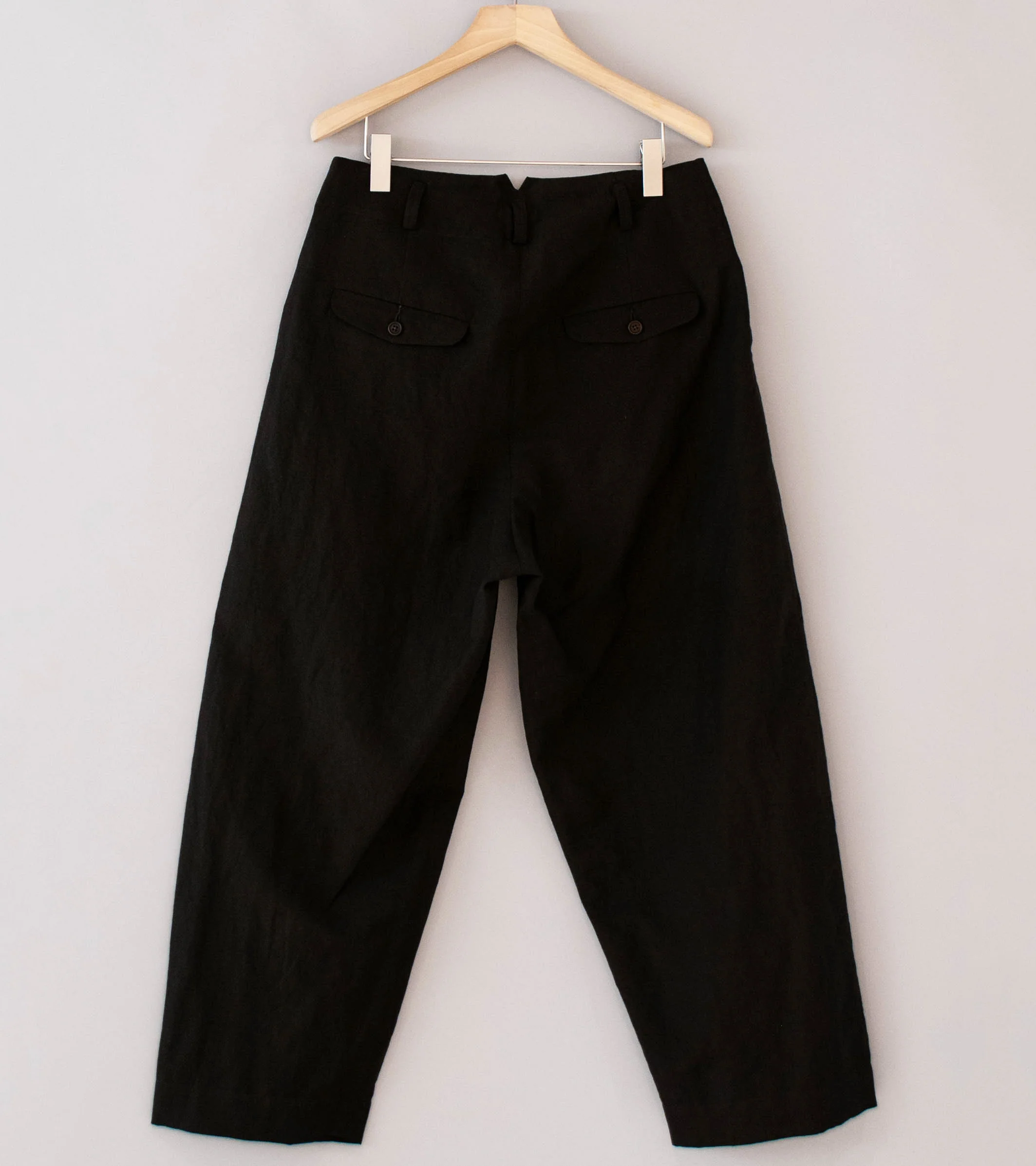 Evan Kinori 'Two Pleat Pant' (Dark Brown Wool Linen Canvas) - Image 5