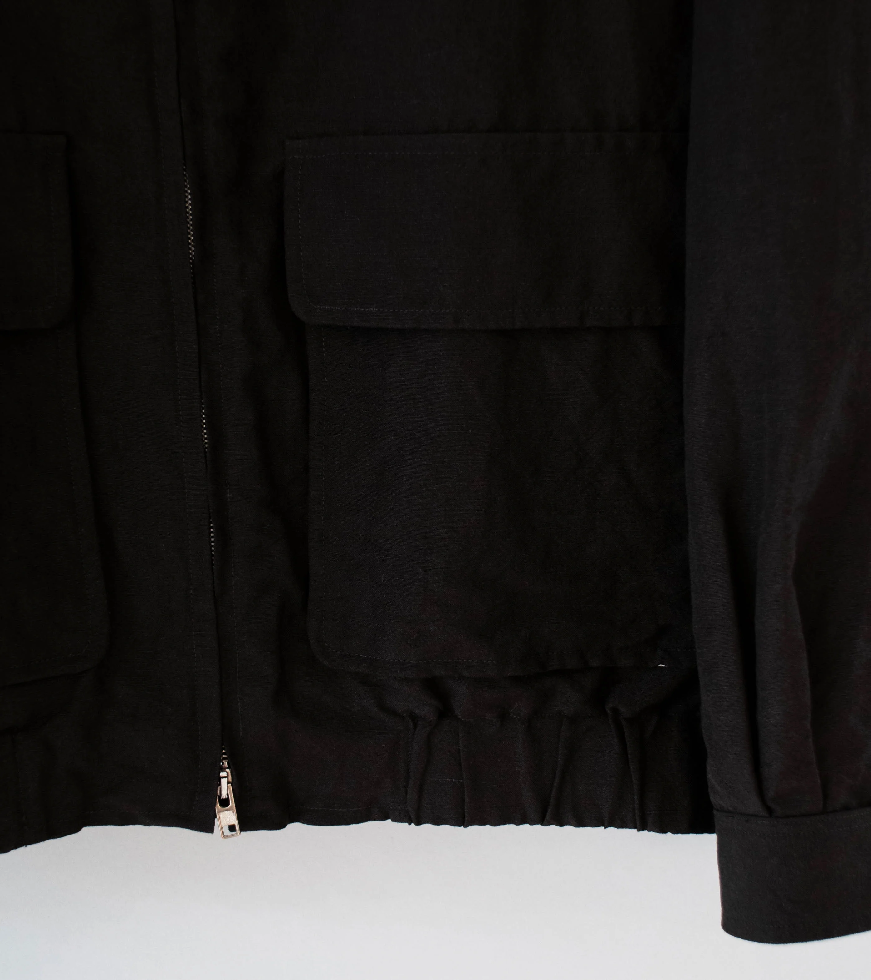 Evan Kinori 'Zip Jacket Two' (Dark Brown Wool Linen Canvas) - Image 3