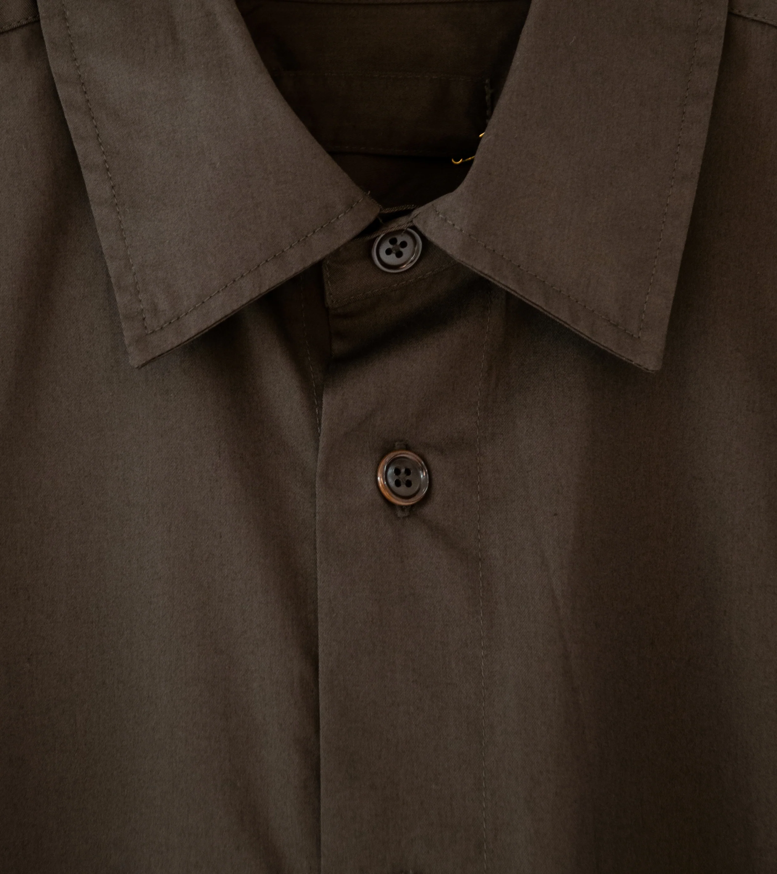 James Coward 'Filter Shirt' (Dark Brown Supima Cotton Twill) - Image 5