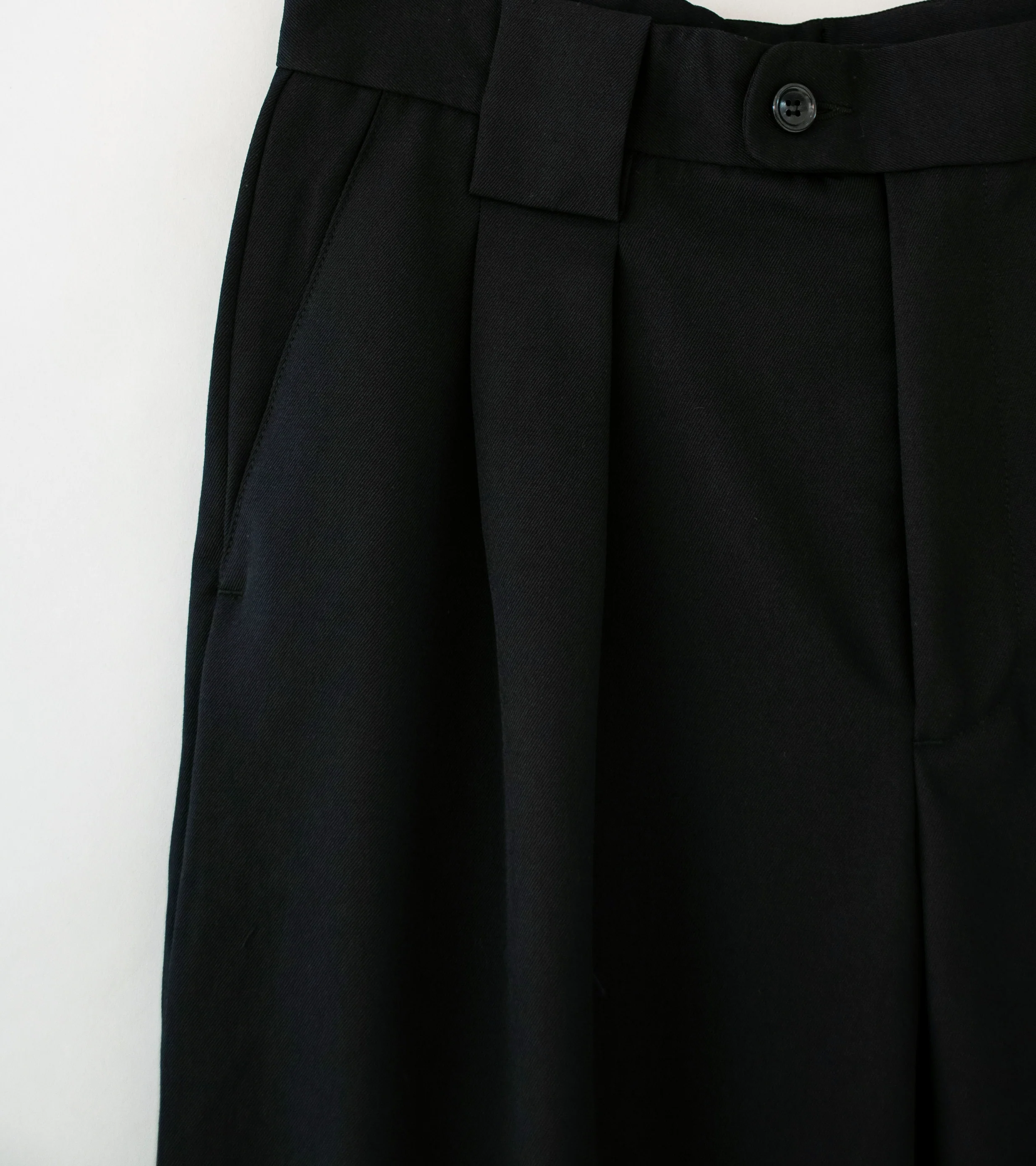James Coward 'Mercado Trousers' (Black Wool Gabardine) - Image 2