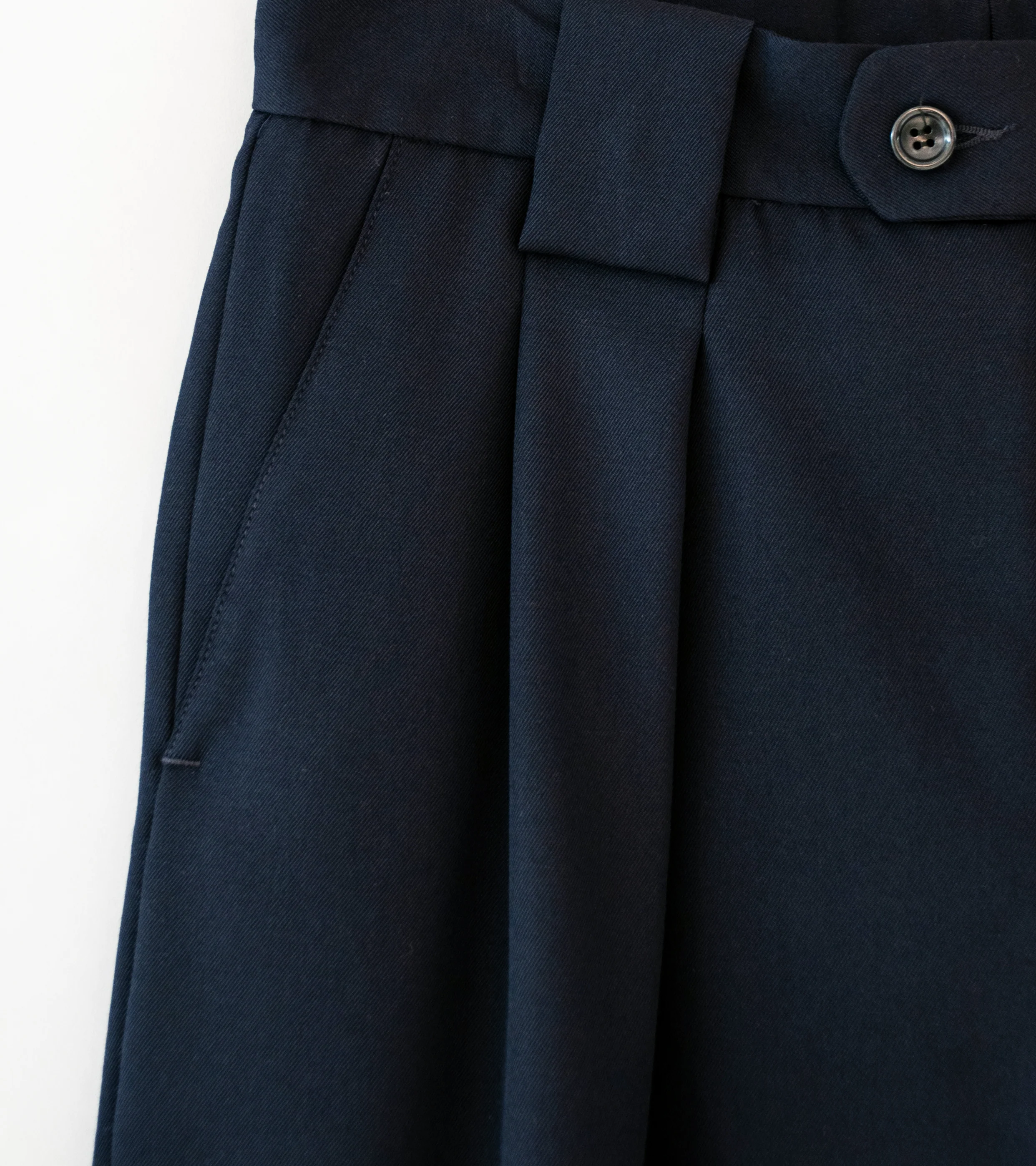 James Coward 'Mercado Trousers' (Dark Navy Wool Gabardine) - Image 2