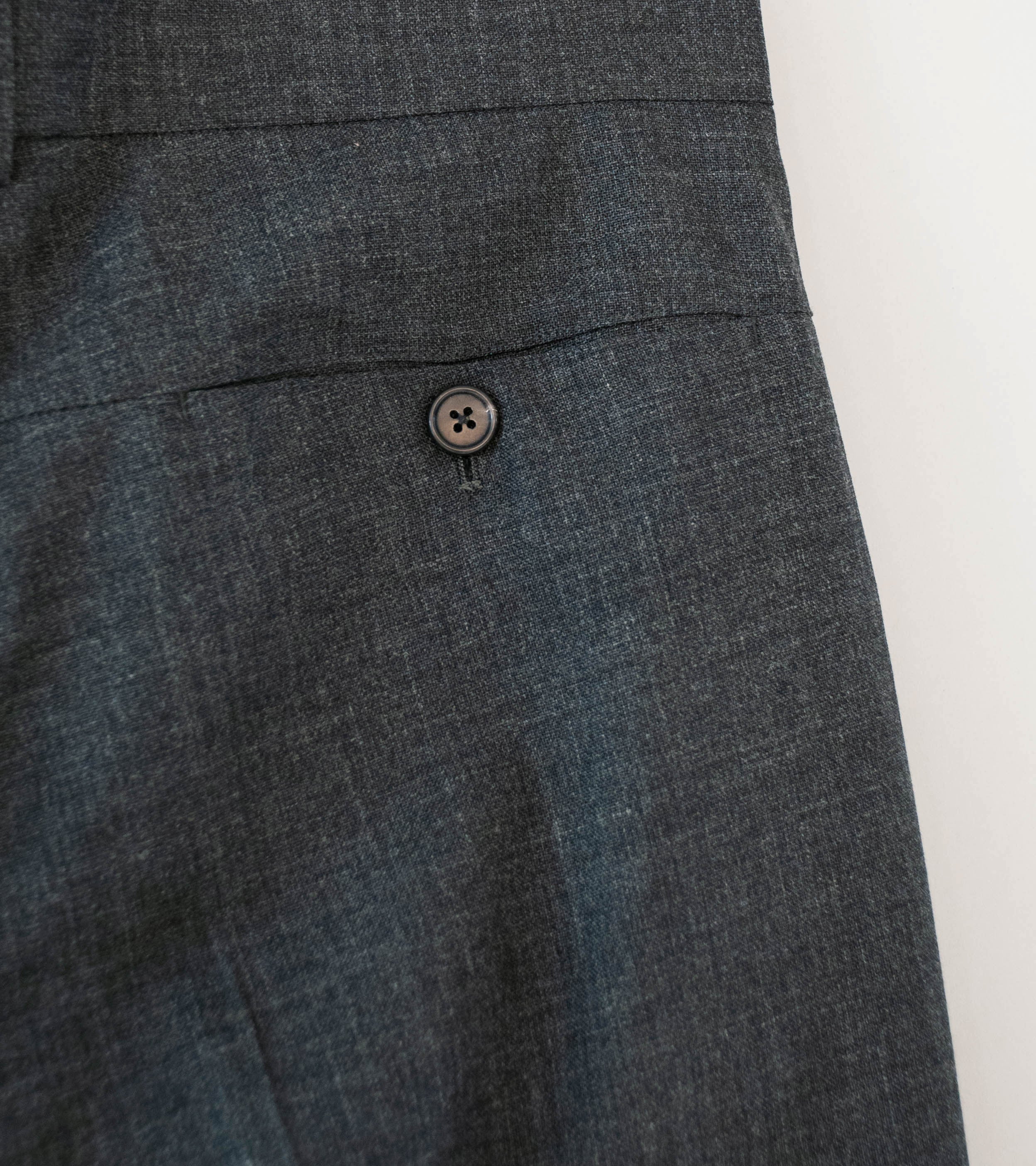 Margaret Howell 'Back Yoke Trousers' (Charcoal Crisp Wool Plainweave) - Image 5