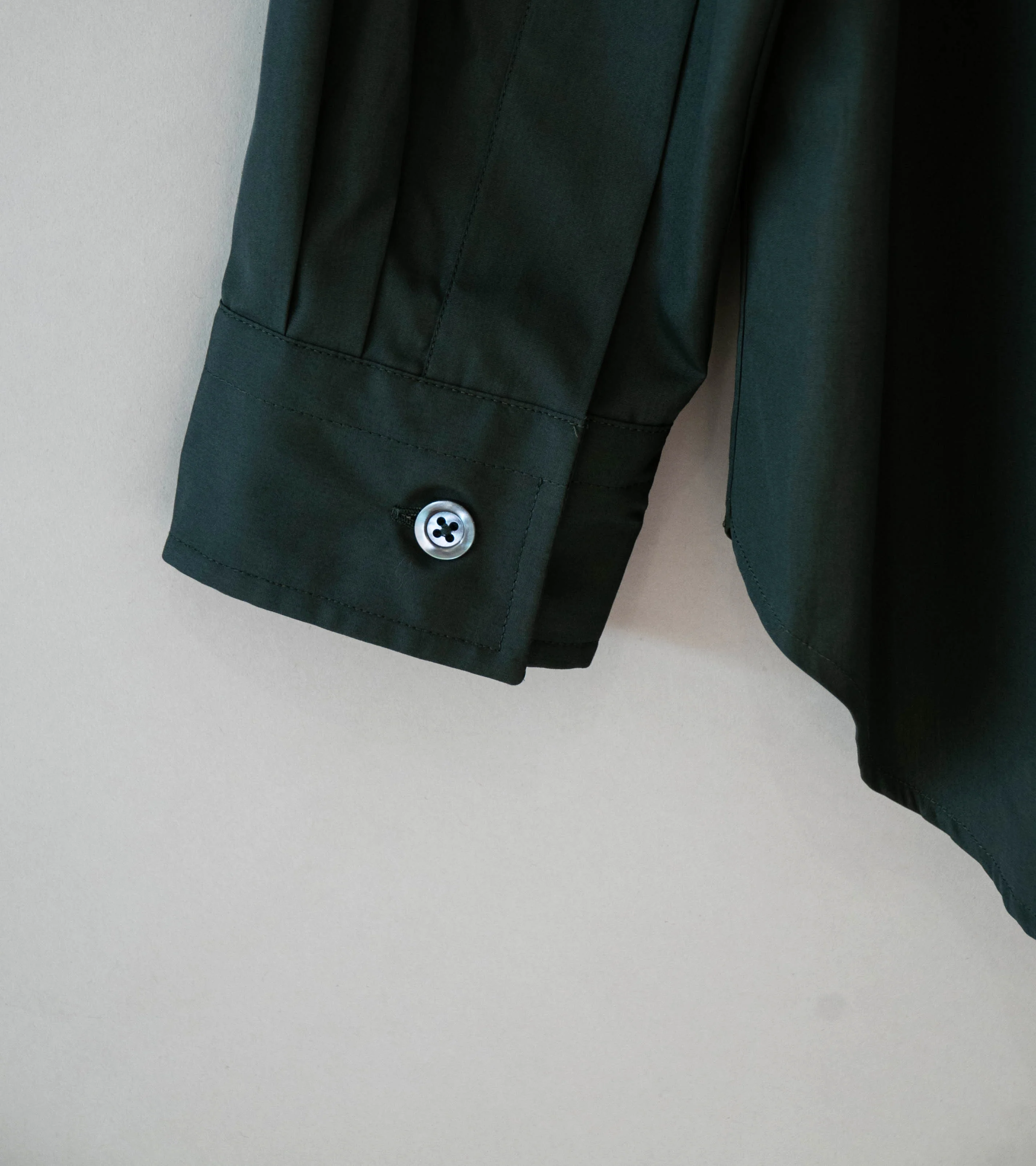 Margaret Howell 'Odd Pocket Shirt' (Dark Teal Double Twist Cotton Poplin) - Image 8