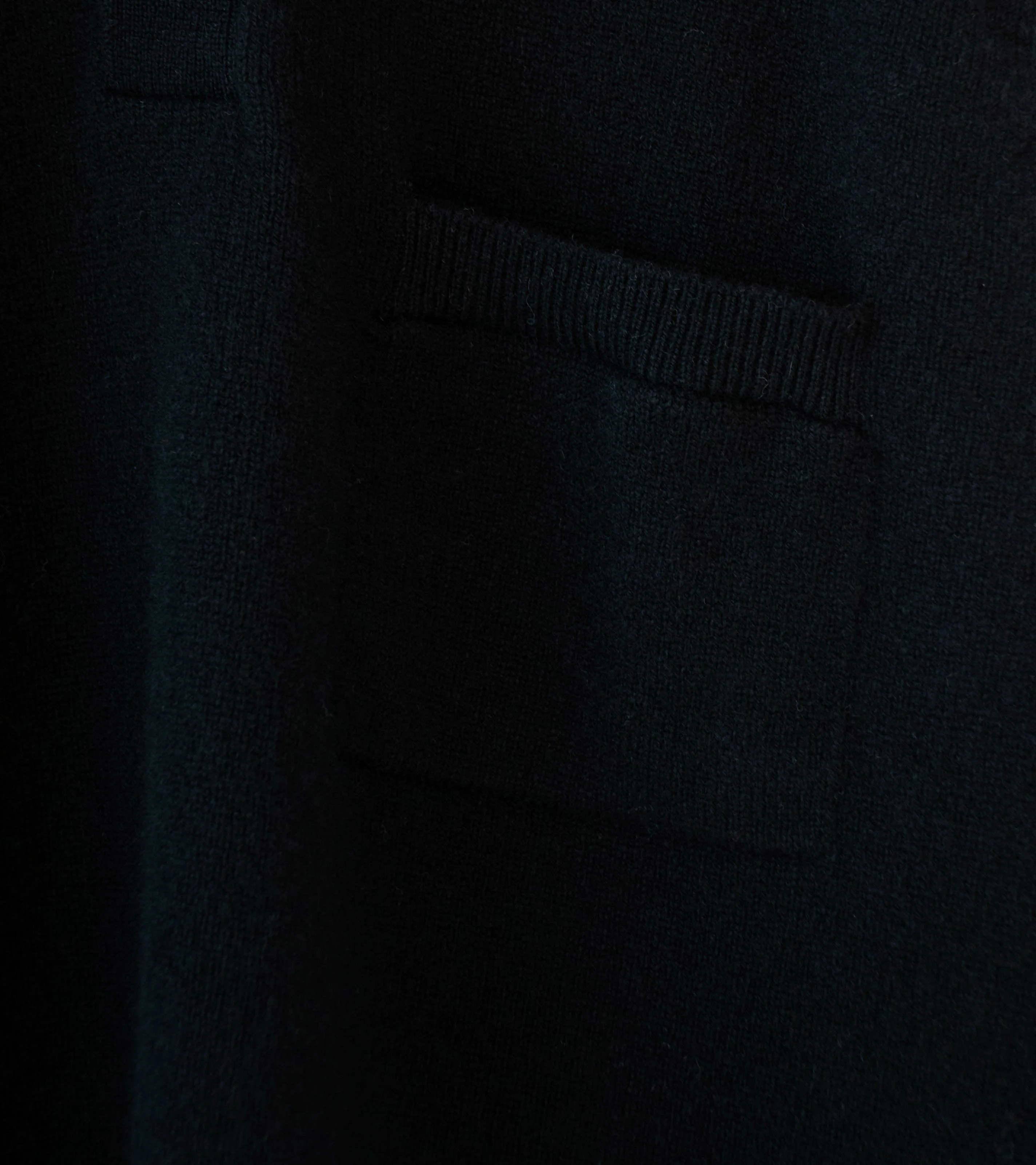 Margaret Howell 'Seamless Pocket Polo Shirt' (Black Cashmere Merino) - Image 3