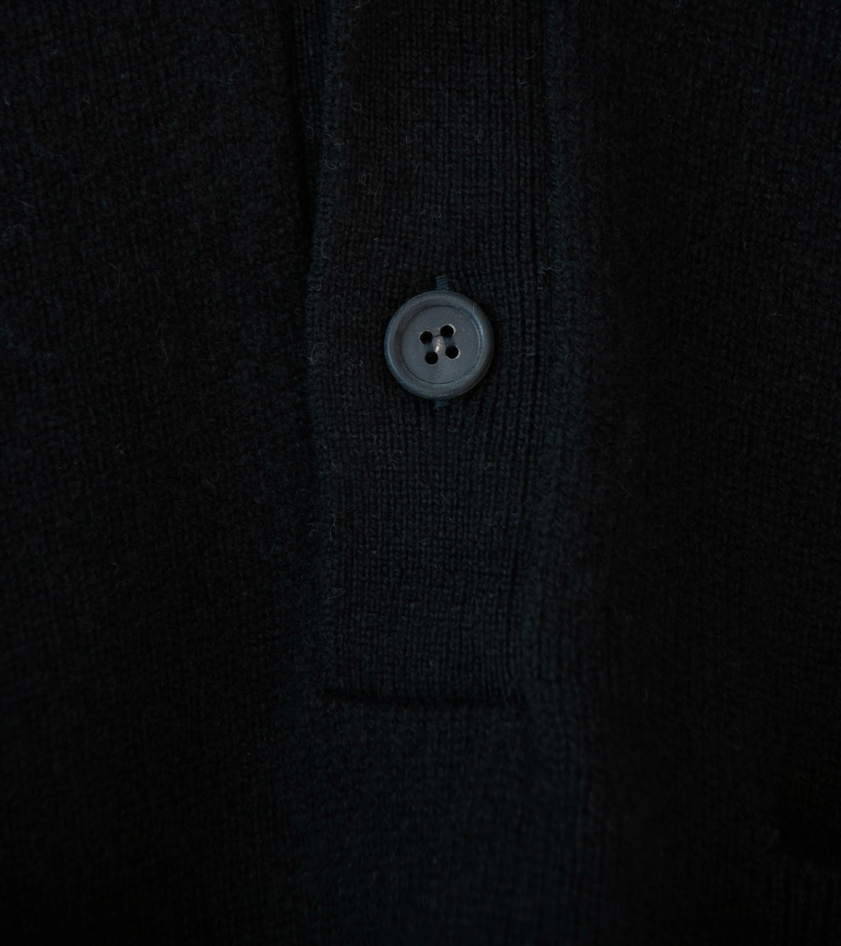 Margaret Howell 'Seamless Pocket Polo Shirt' (Black Cashmere Merino) - Image 7