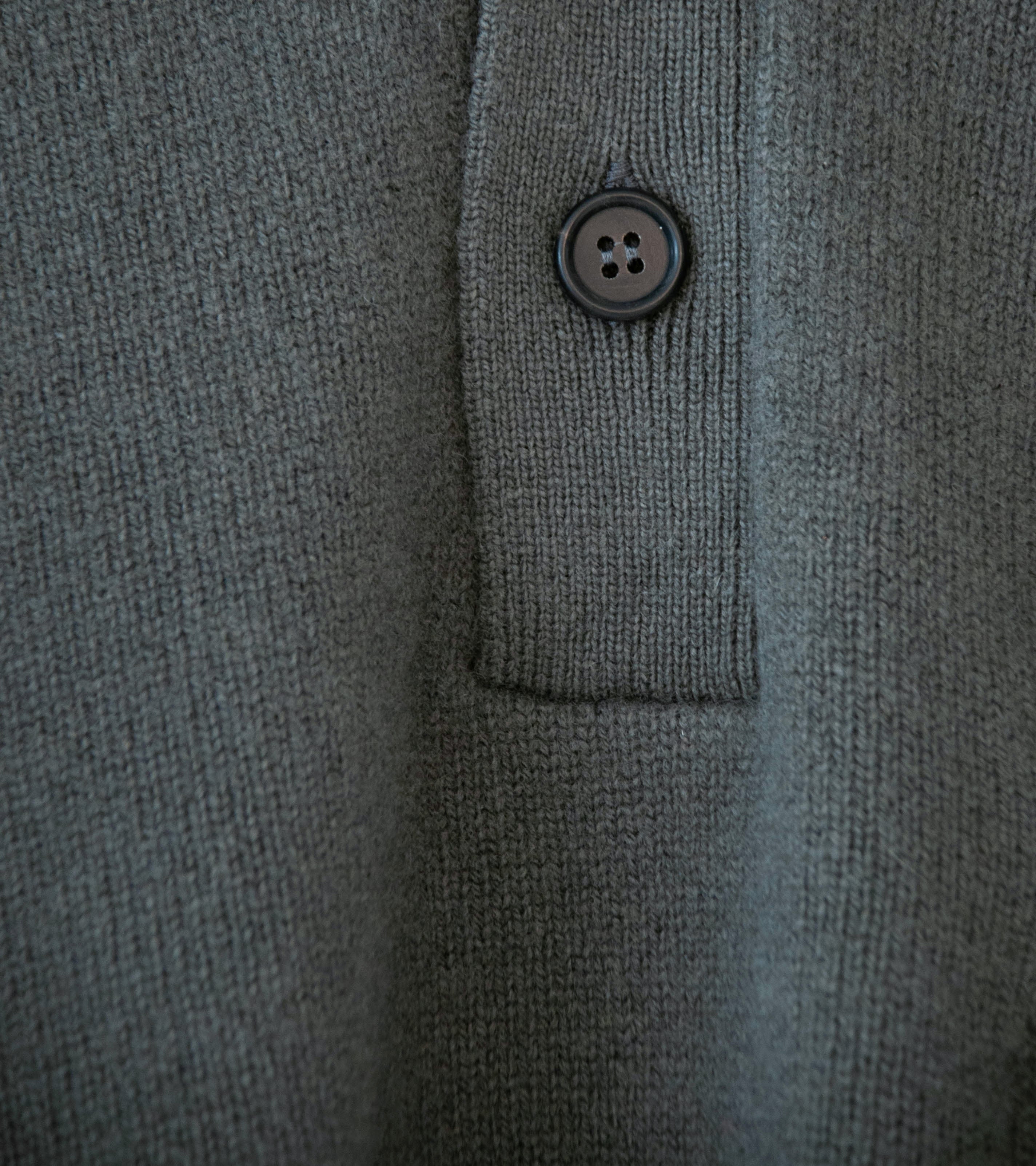 Margaret Howell 'Seamless Pocket Polo Shirt' (Graphite Cashmere Merino) - Image 8