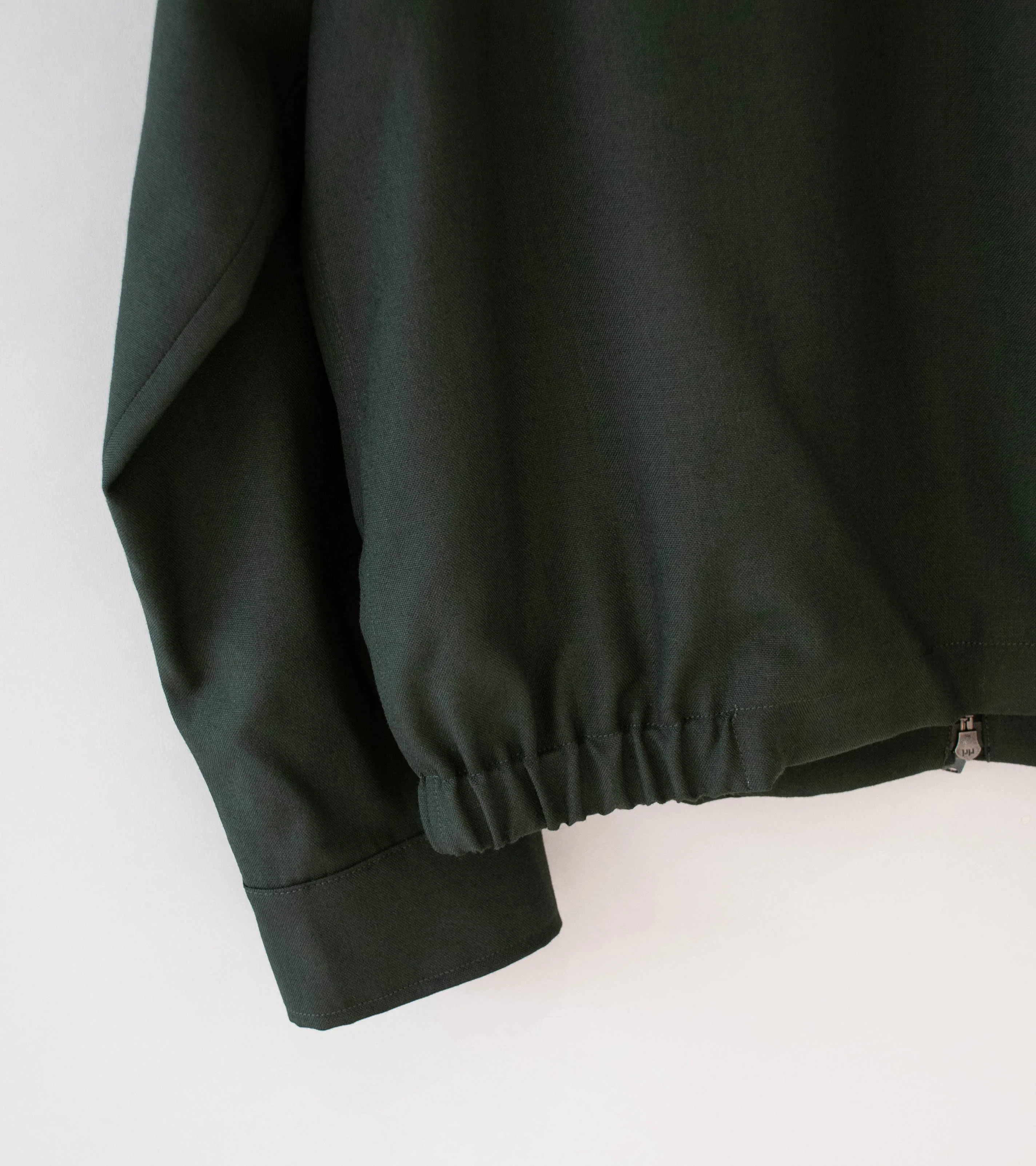 Margaret Howell 'Zip Through Bomber Jacket' (Pewter Double Twisted Wool) - Image 8