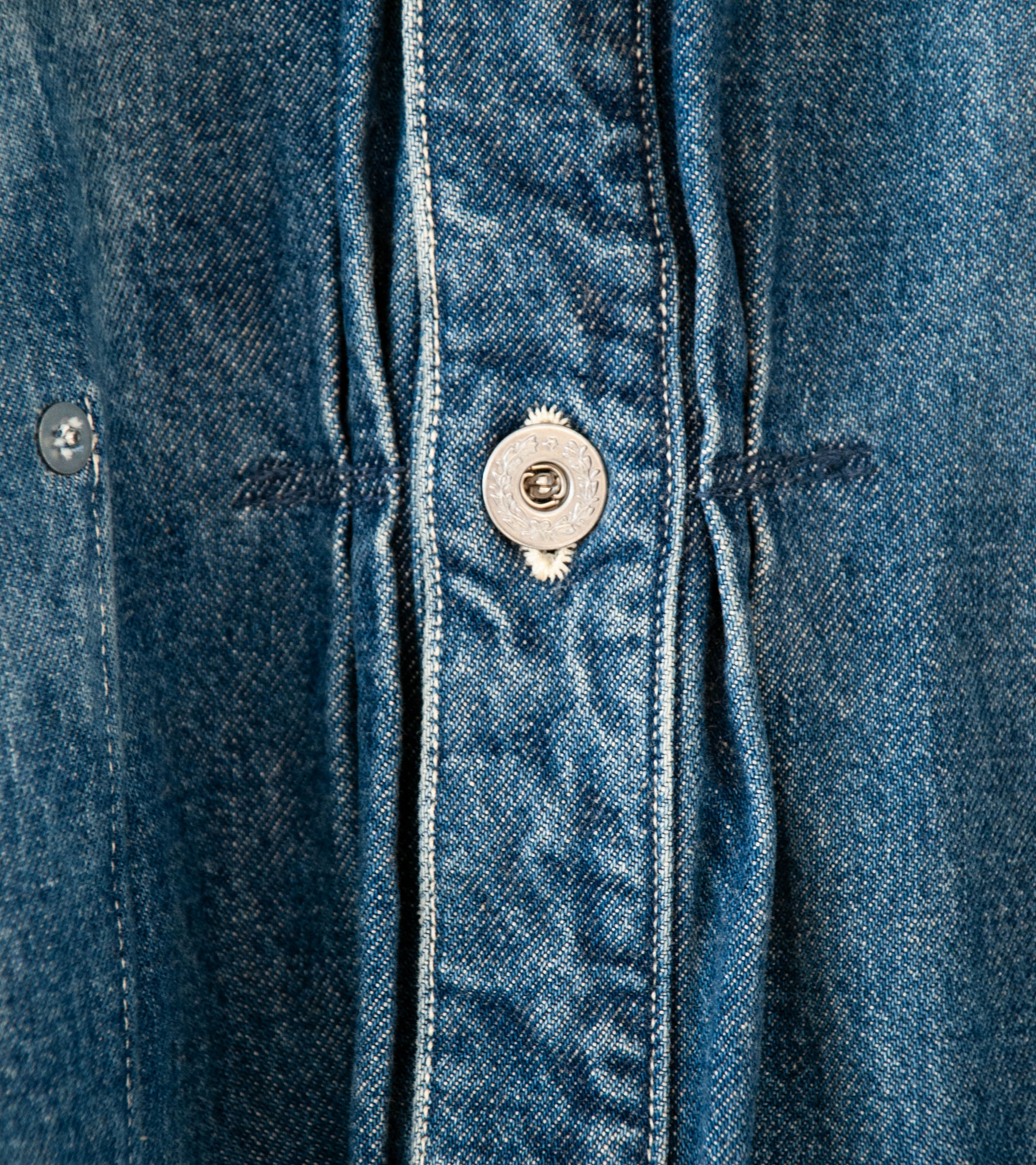 Niceness 'D.THORNHILL Distressed Denim Trucker Jacket' (Indigo) - Image 5