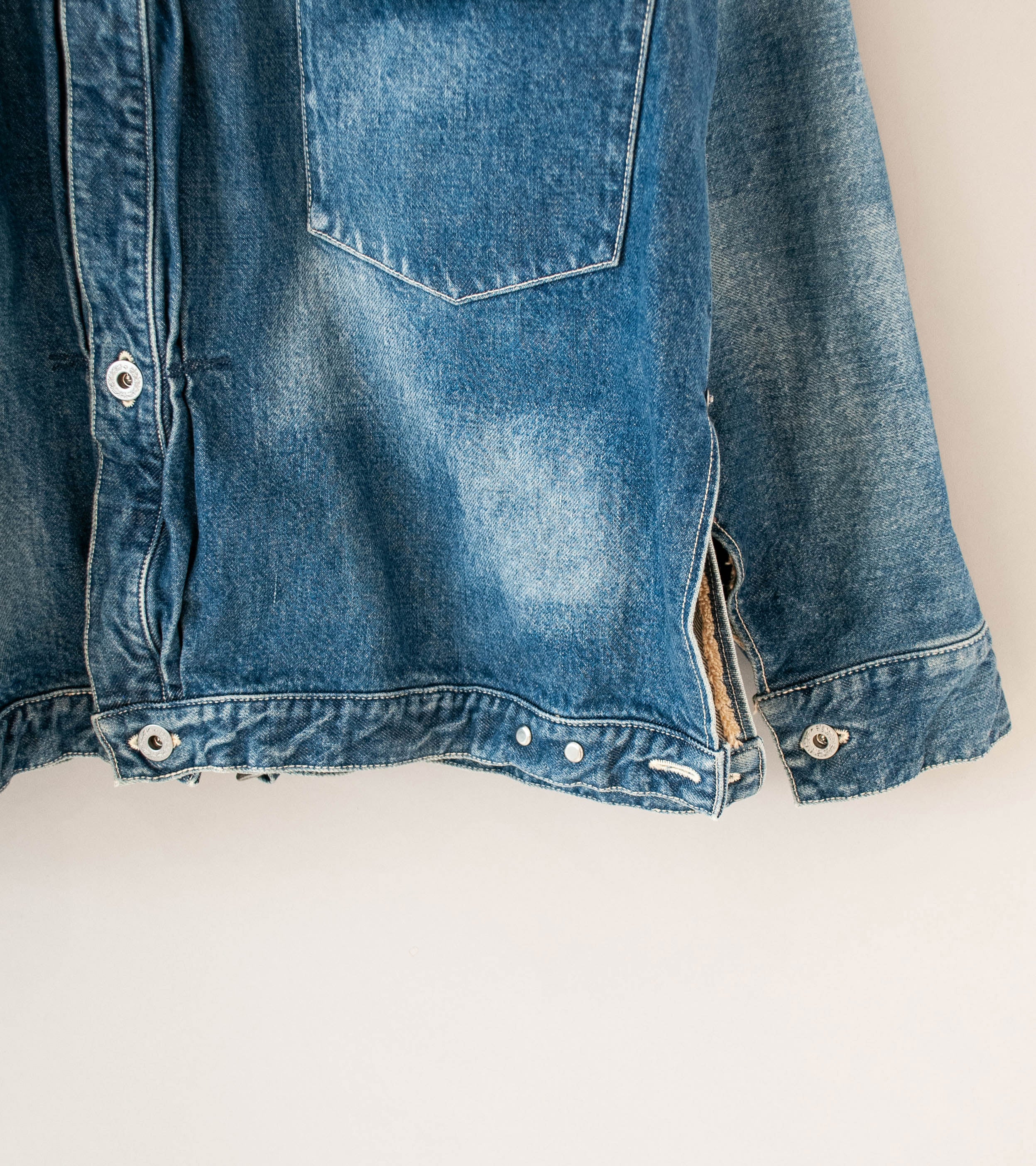 Niceness 'D.THORNHILL Distressed Denim Trucker Jacket' (Indigo) - Image 6