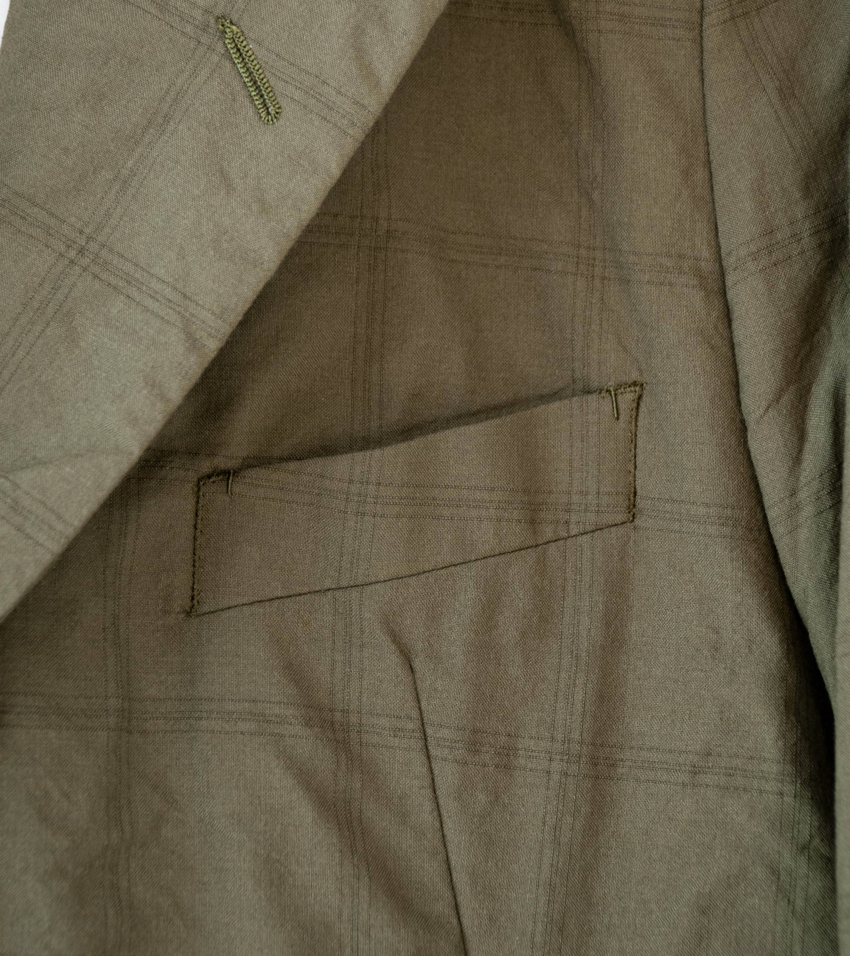 Niceness 'W.ROLAND Clover Leaf Check Jacket' (Khaki) - Image 3