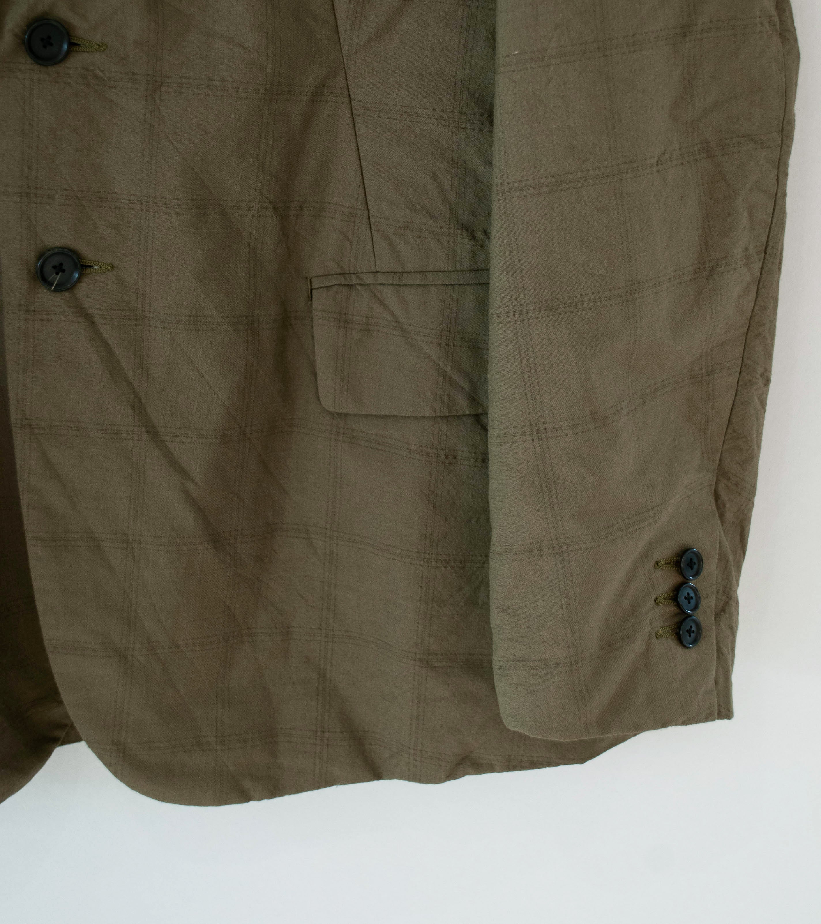 Niceness 'W.ROLAND Clover Leaf Check Jacket' (Khaki) - Image 4