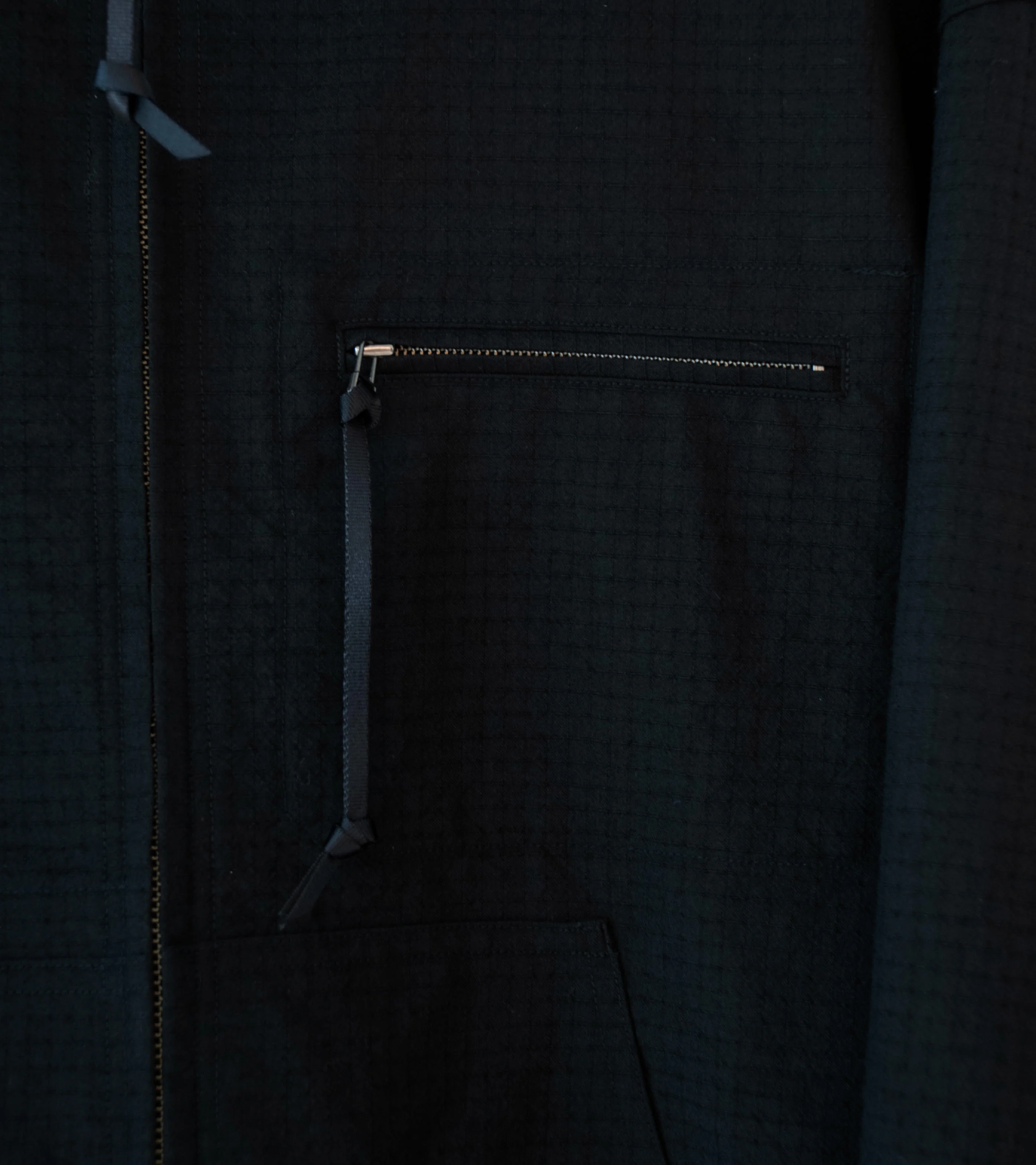 Product Twelve 'High Count Wool Ripstop Jacket' (Black) - Image 3