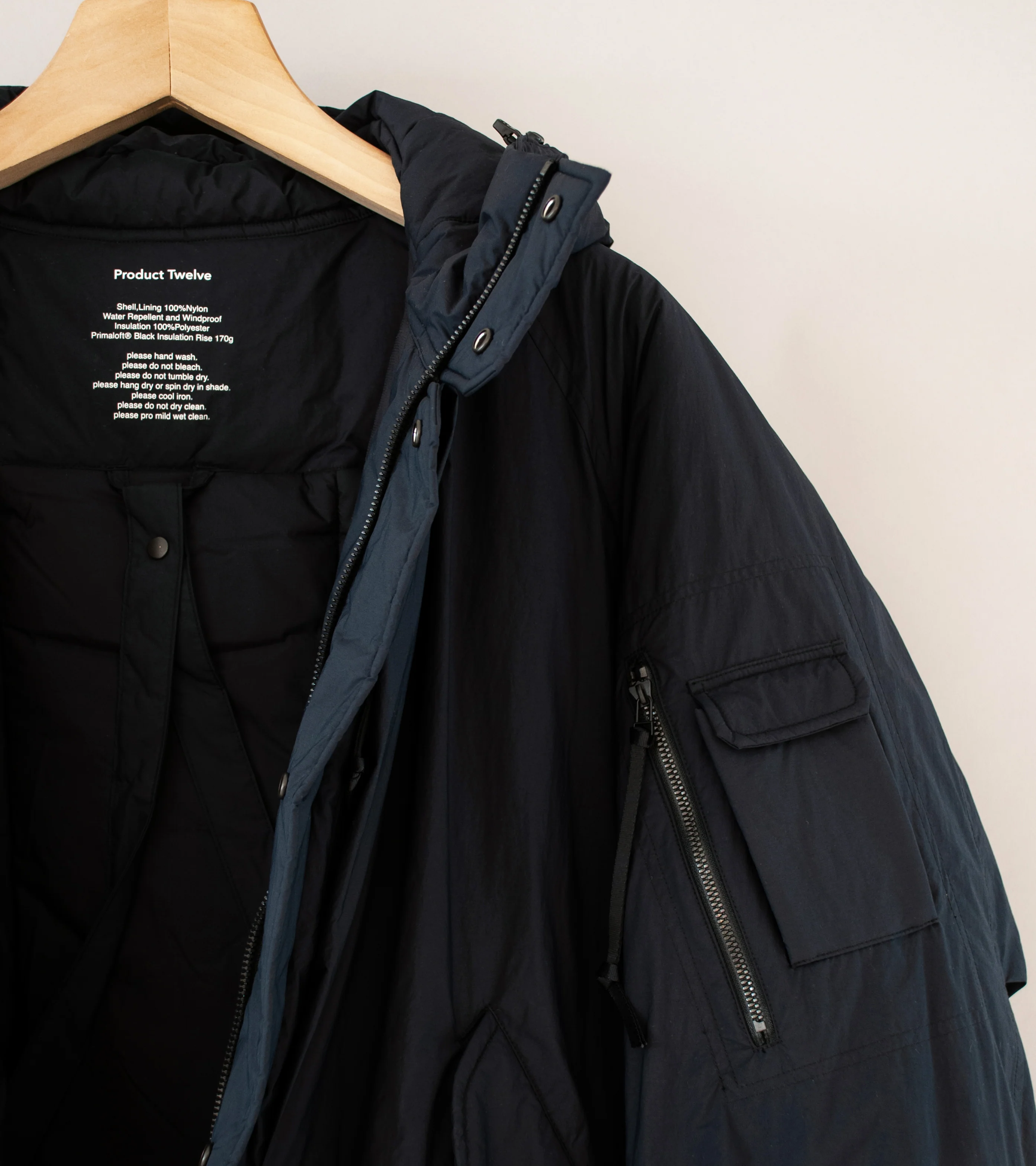 Product Twelve 'Primaloft Puffer Coat' (Black) - Image 3